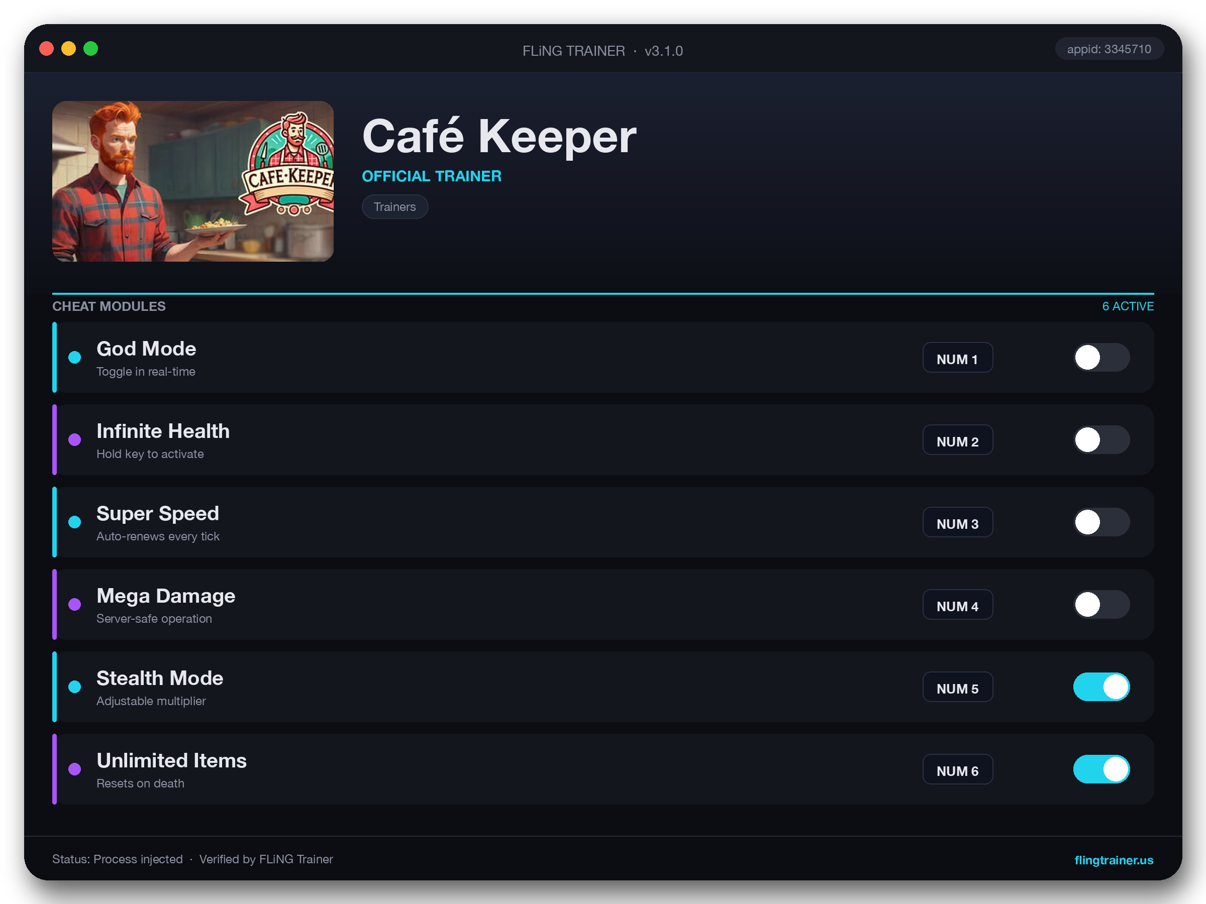 Café Keeper Trainer interface