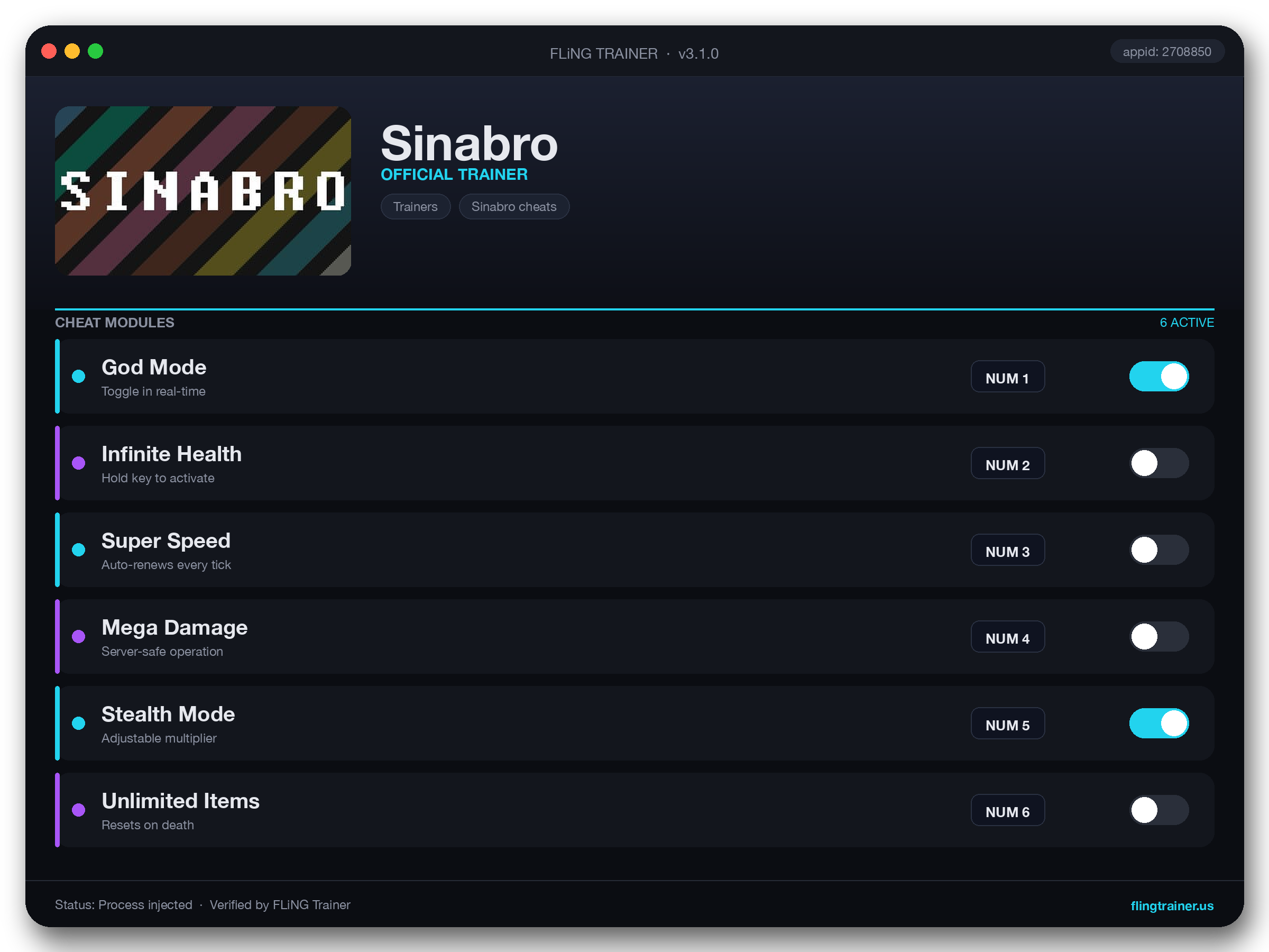 Sinabro Trainer interface