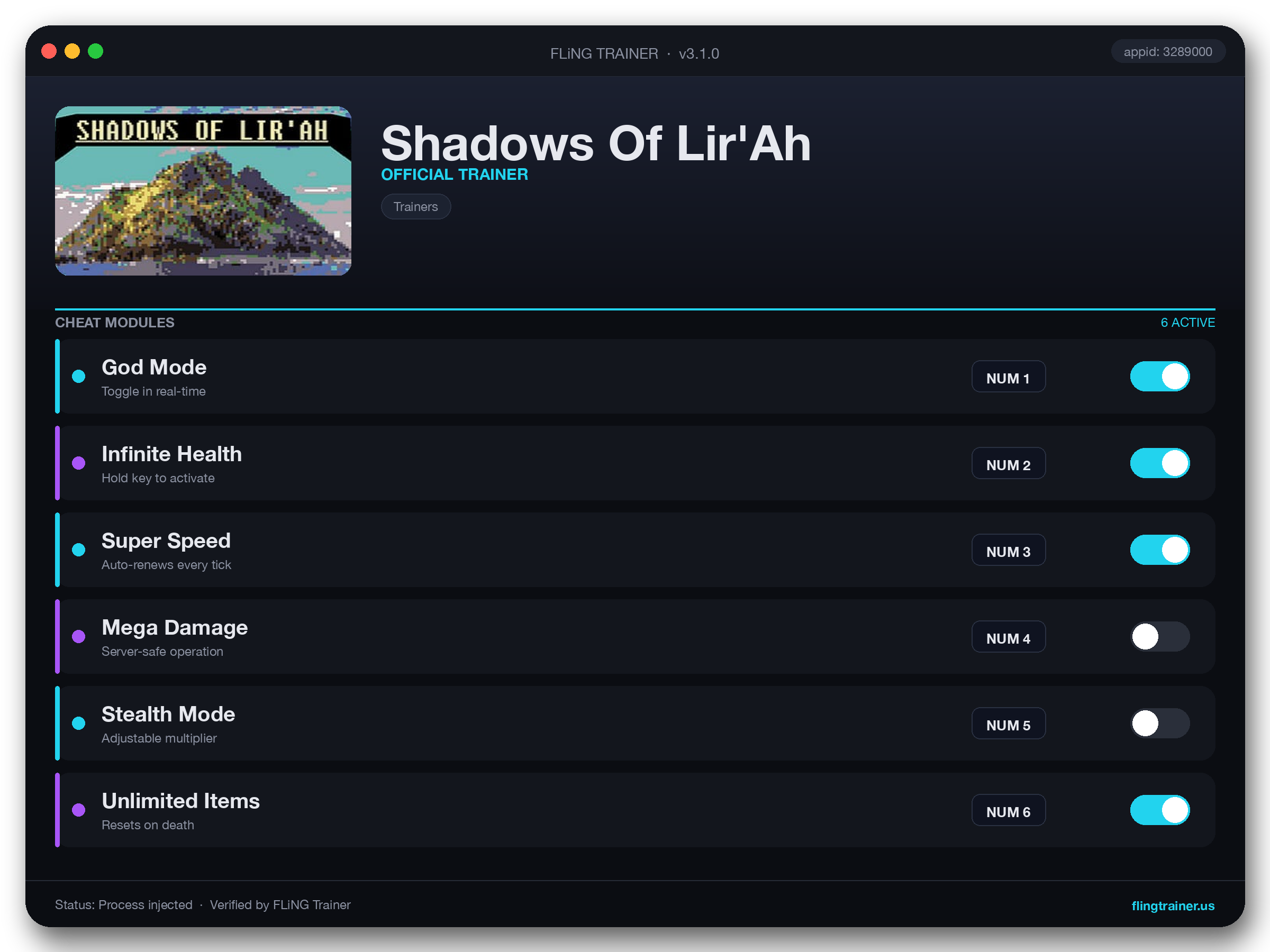 Shadows Of Lir'Ah Trainer interface