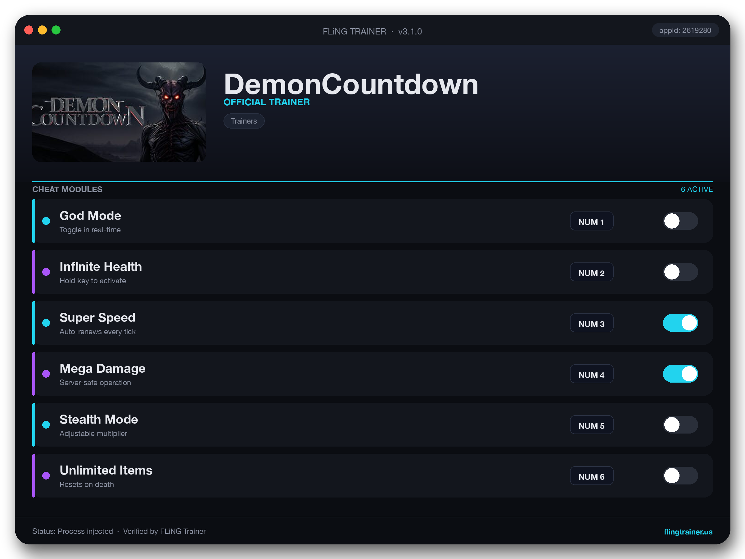 DemonCountdown Trainer interface