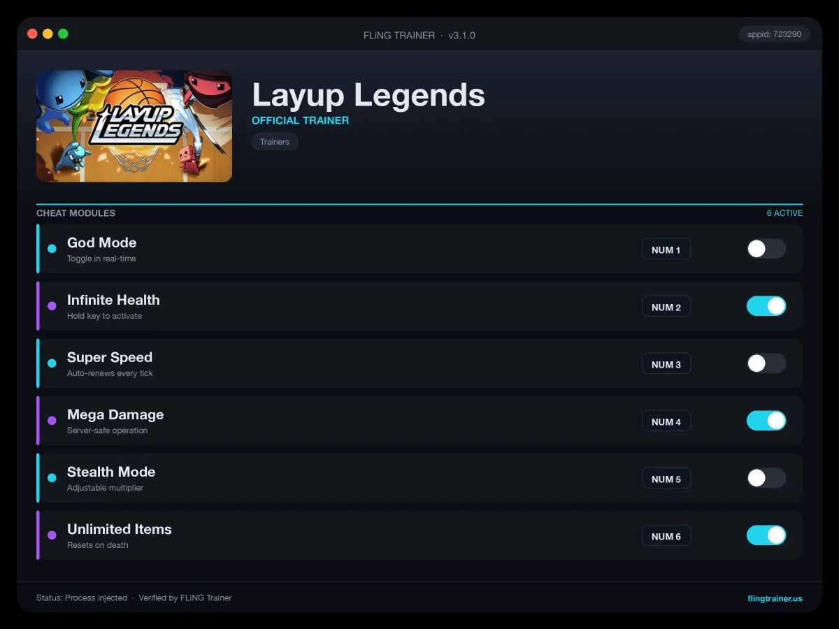 Layup Legends Trainer interface