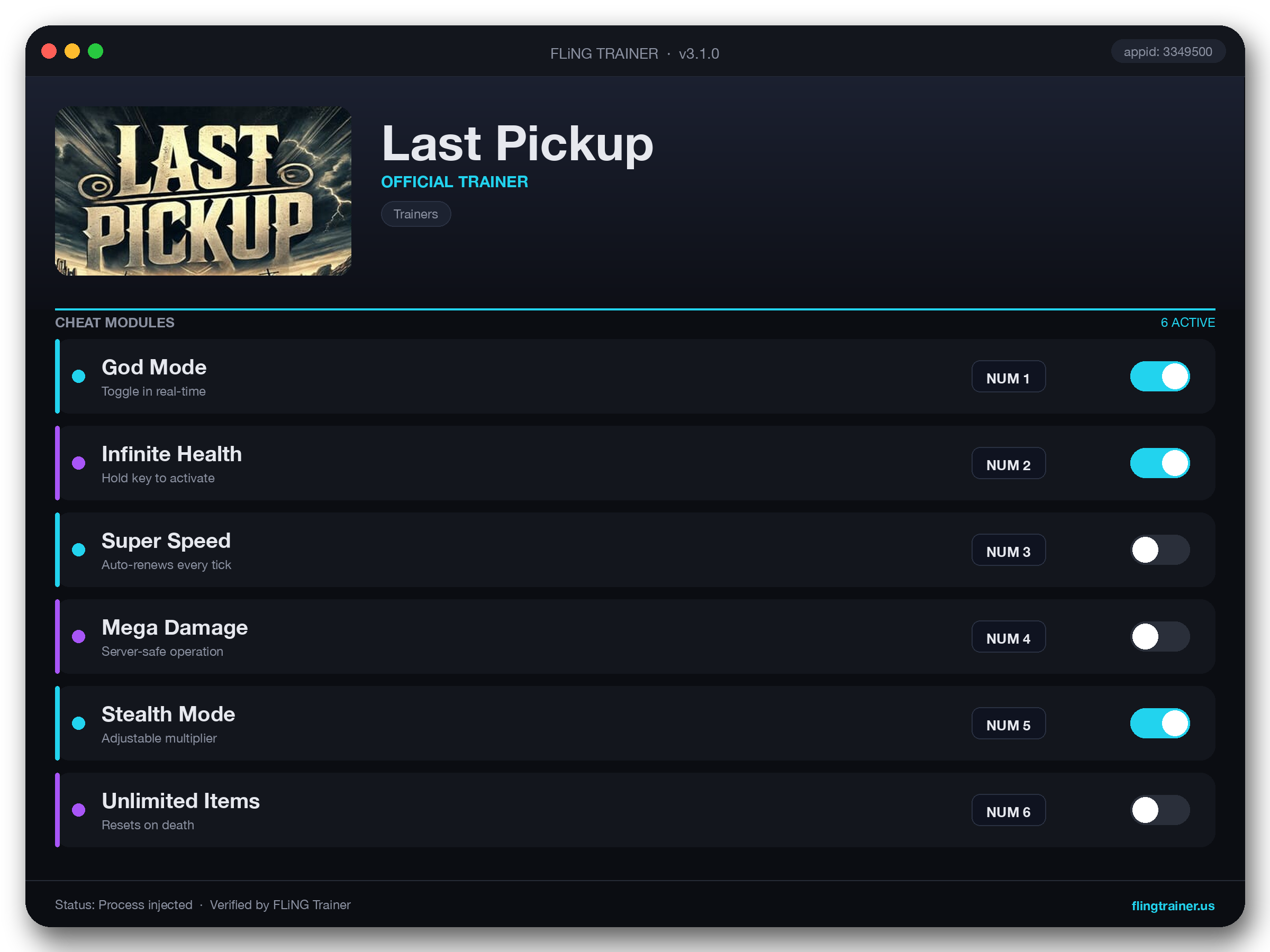 Last Pickup Trainer interface