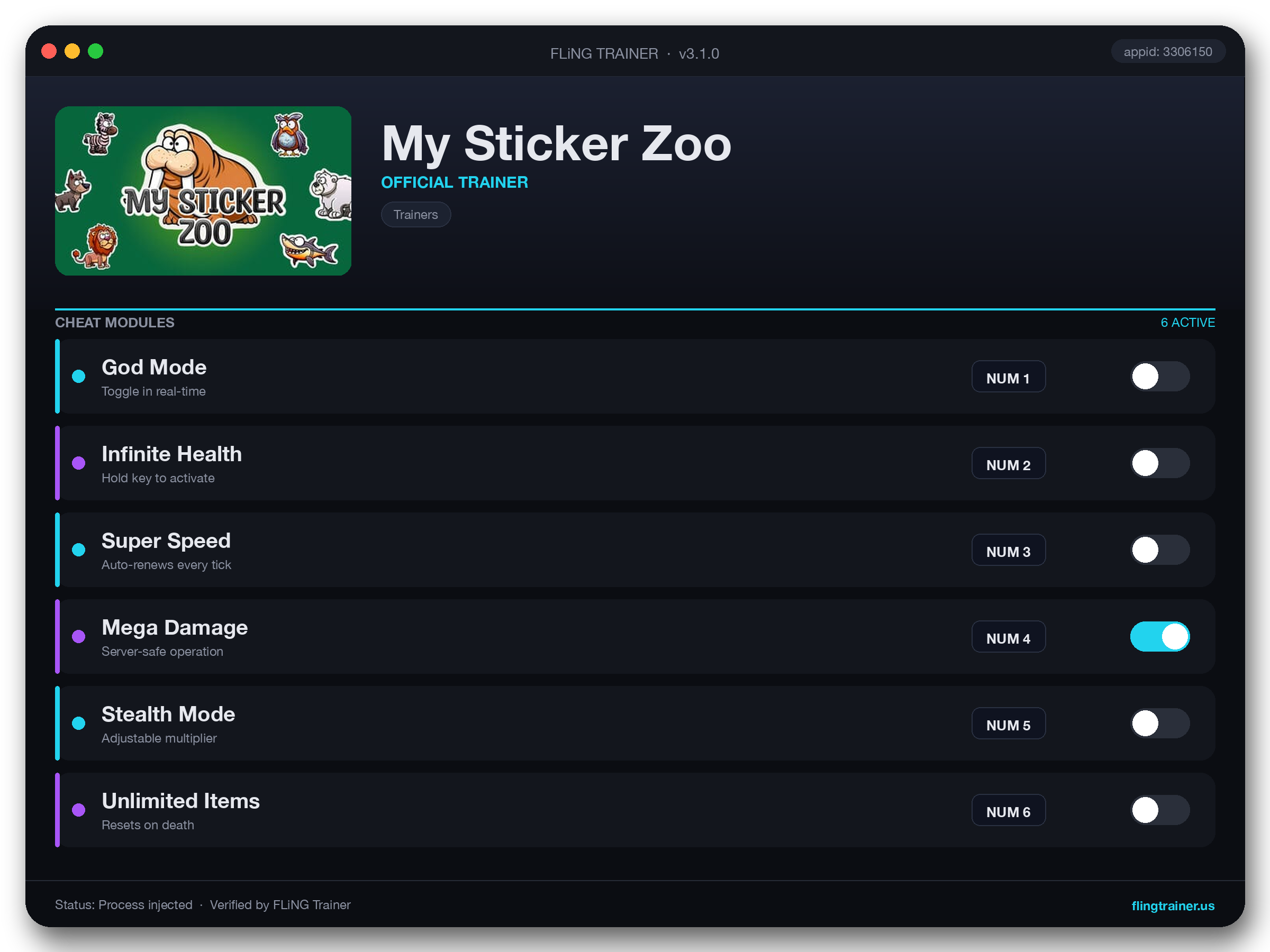 My Sticker Zoo Trainer interface