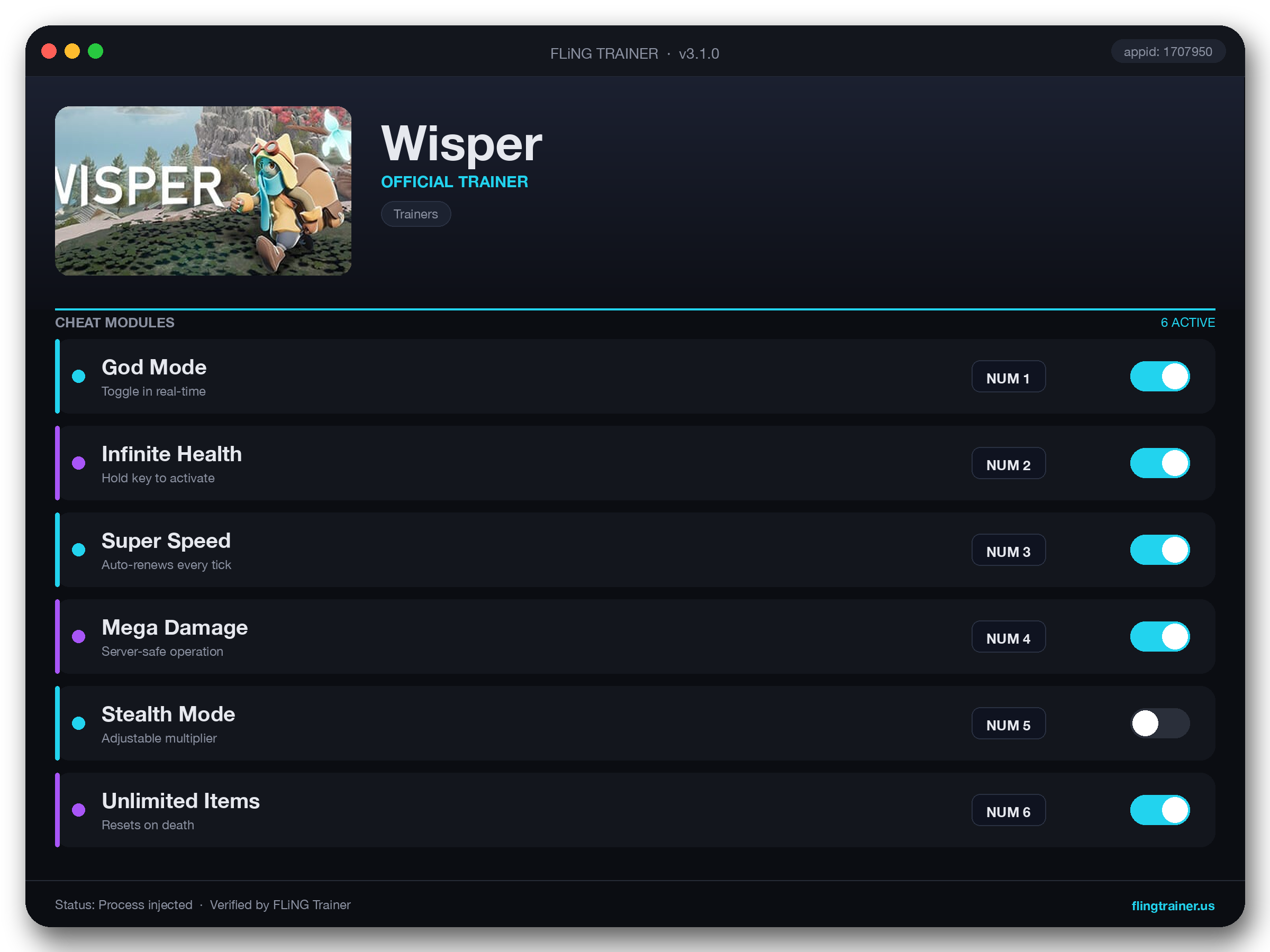 Wisper Trainer interface