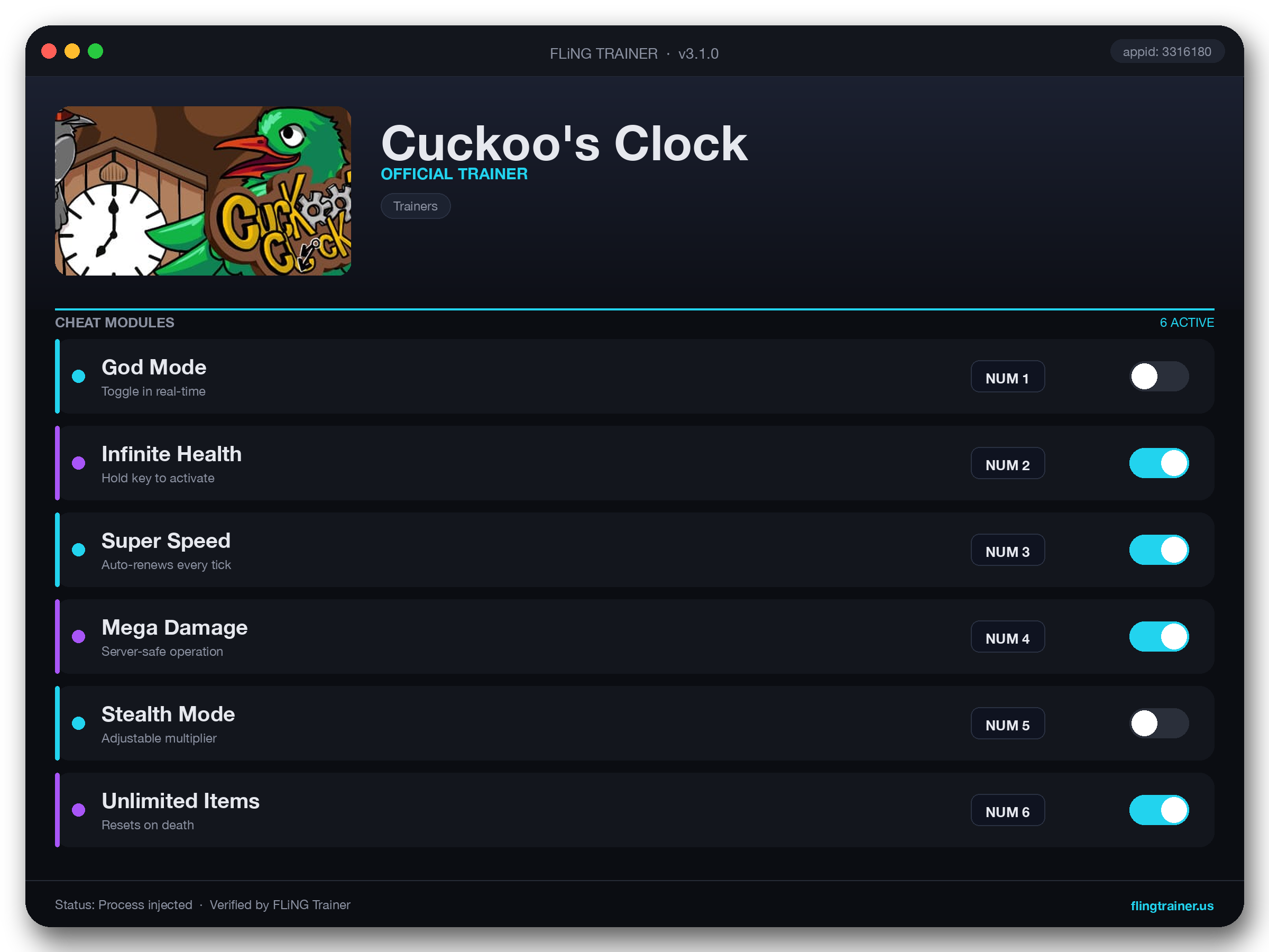 Cuckoo's Clock Trainer interface