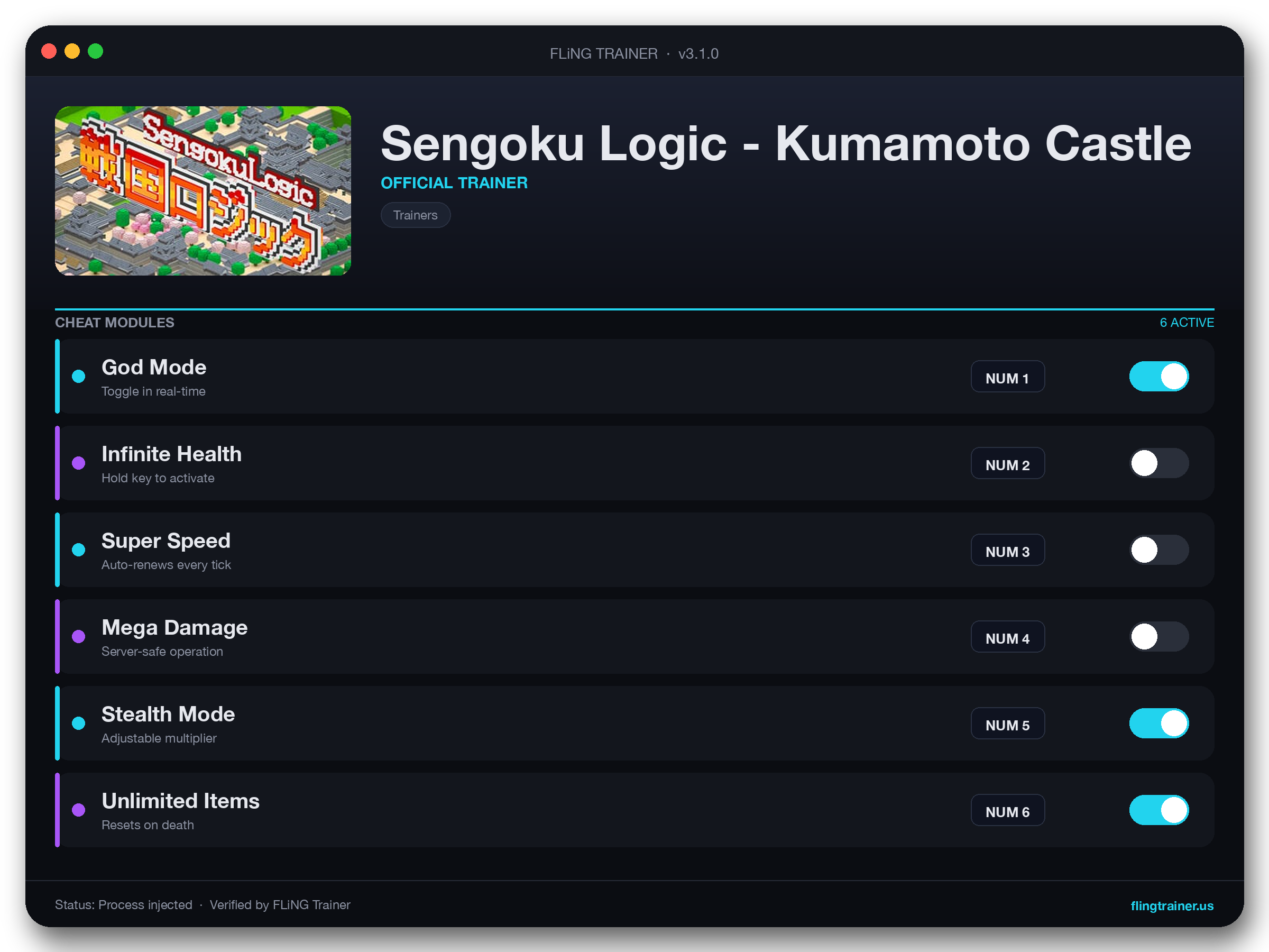 Sengoku Logic - Kumamoto Castle Trainer interface