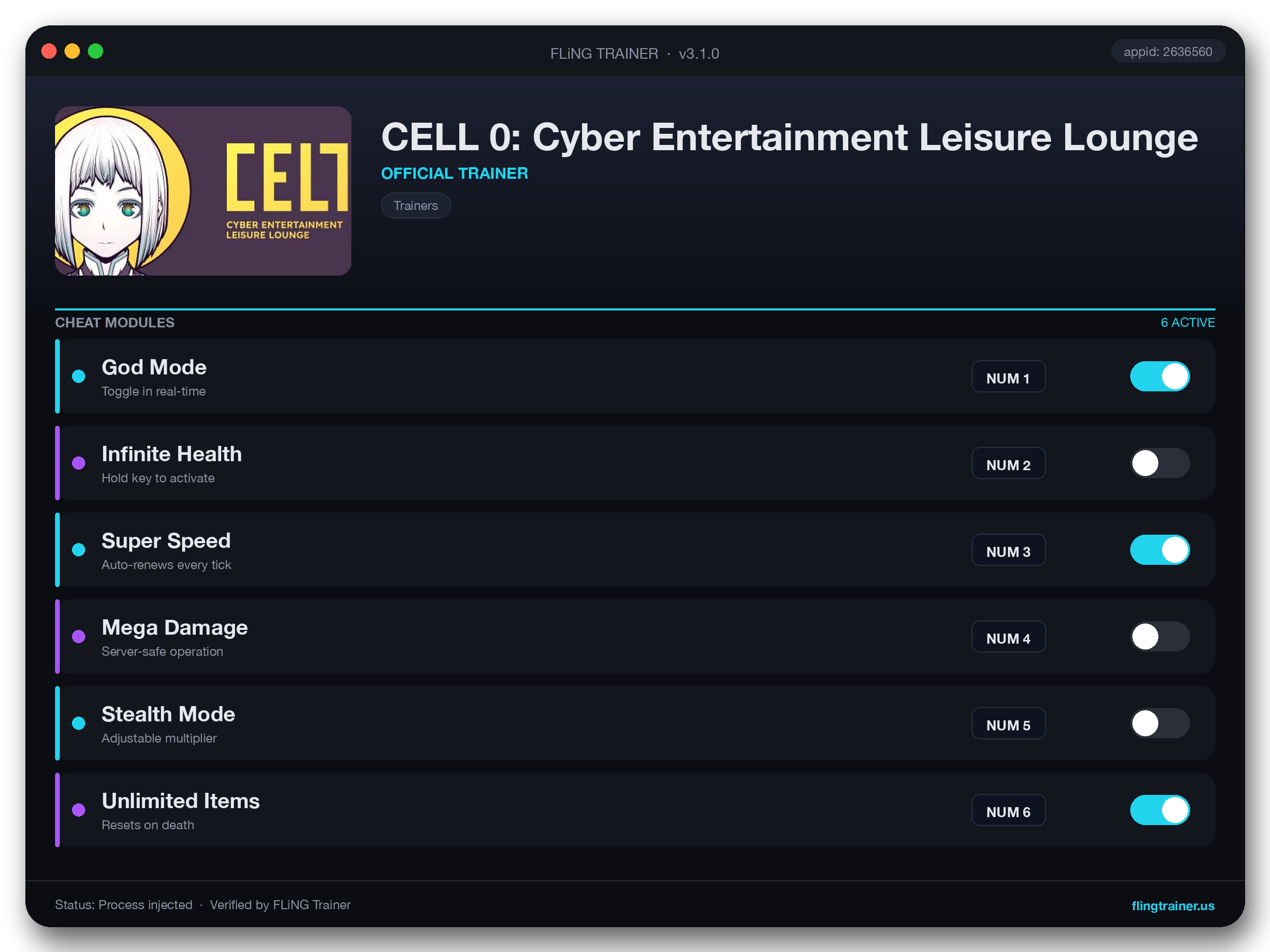 CELL 0: Cyber Entertainment Leisure Lounge Trainer interface