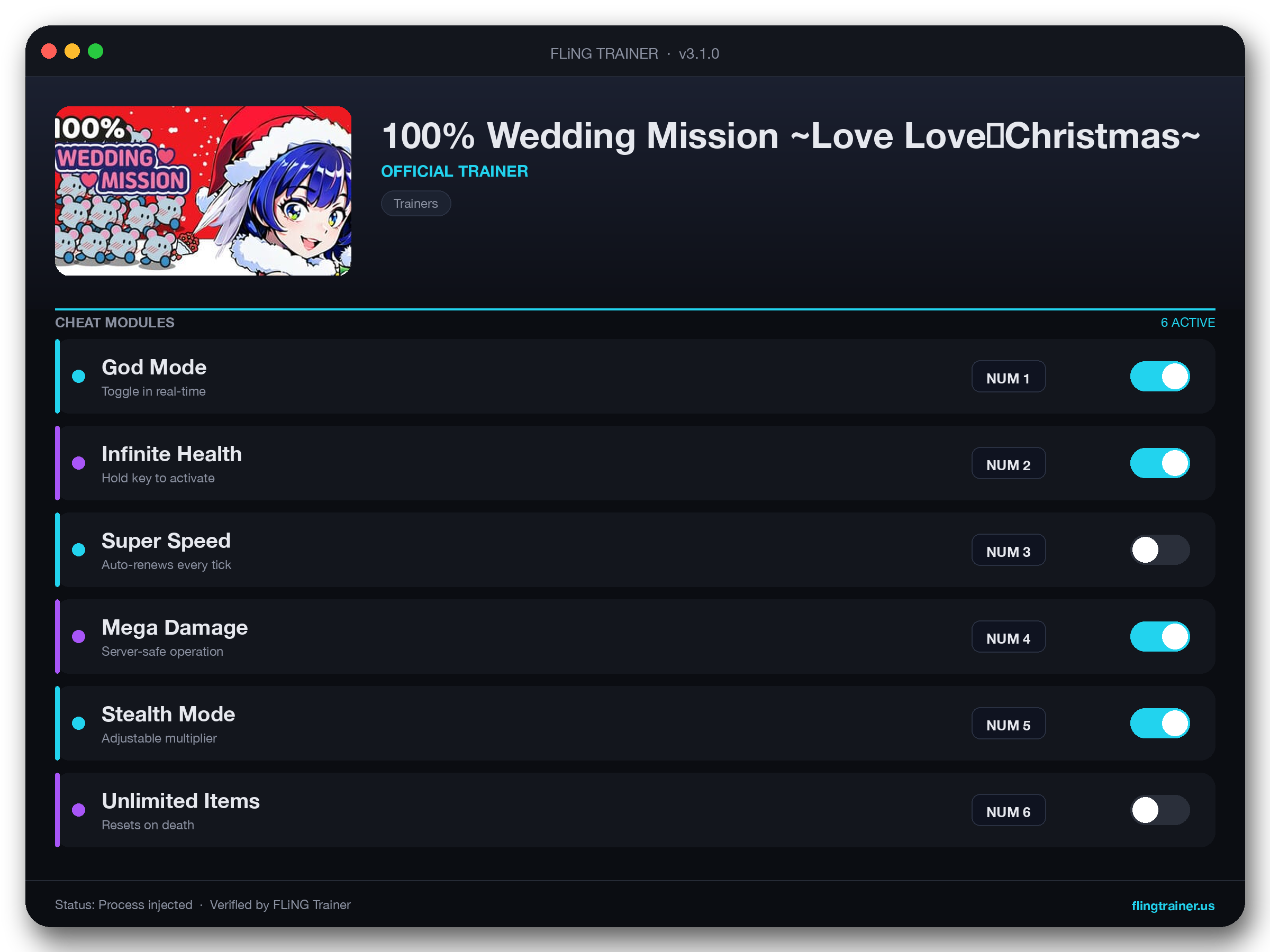 100% Wedding Mission ~Love Love♥Christmas~ Trainer interface