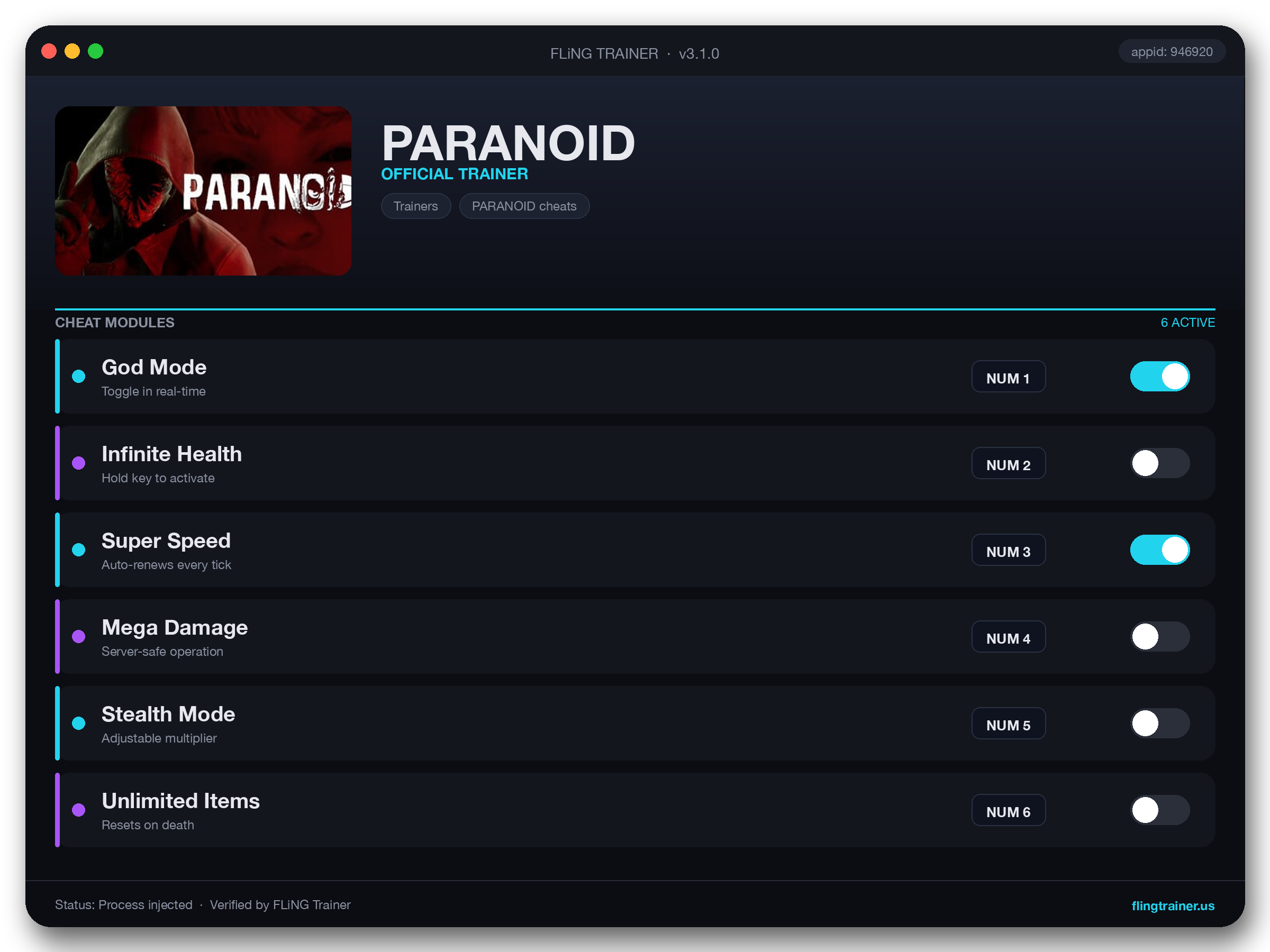 PARANOID Trainer interface