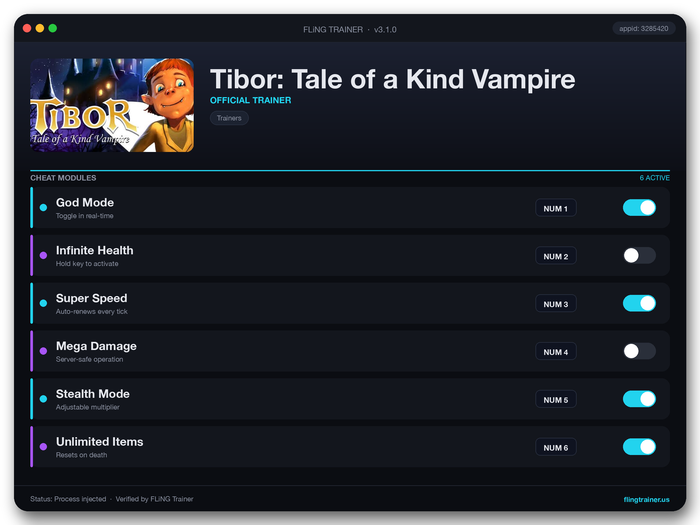 Tibor: Tale of a Kind Vampire Trainer interface