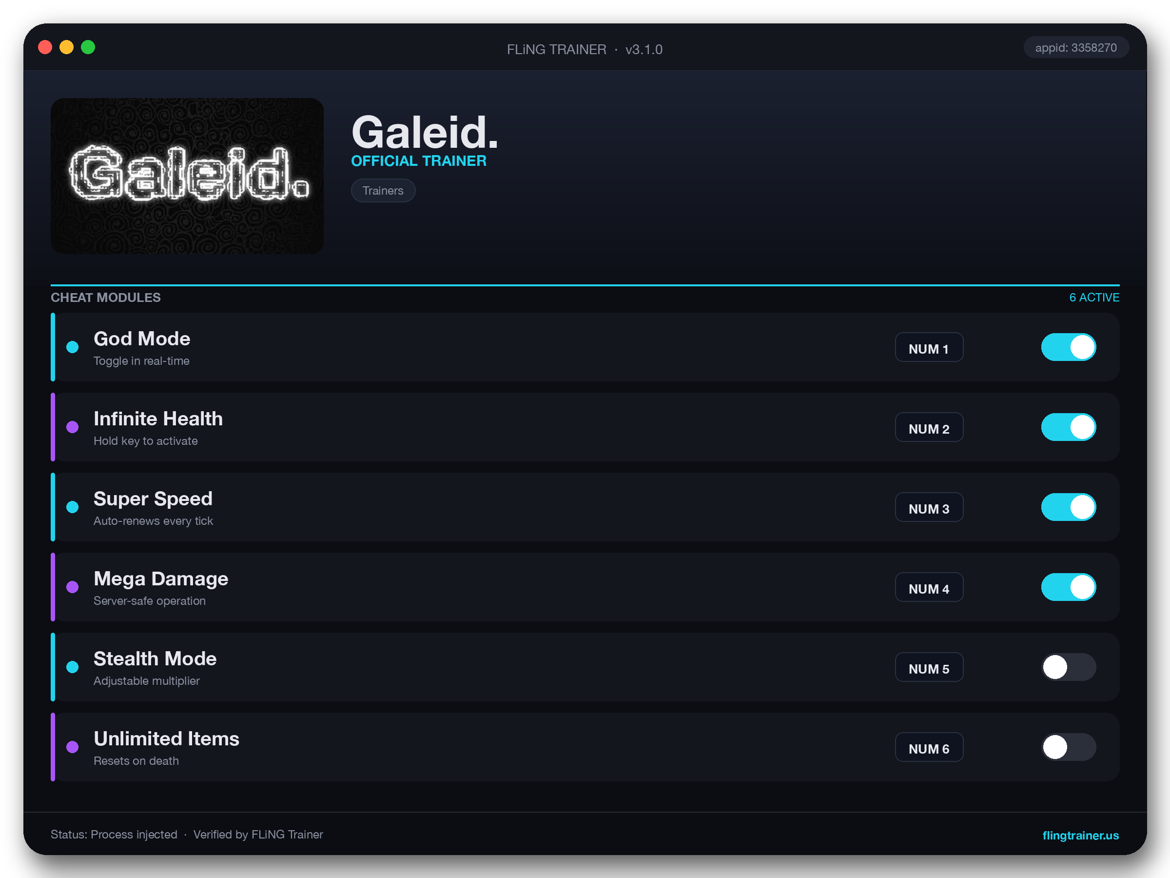 Galeid. Trainer interface