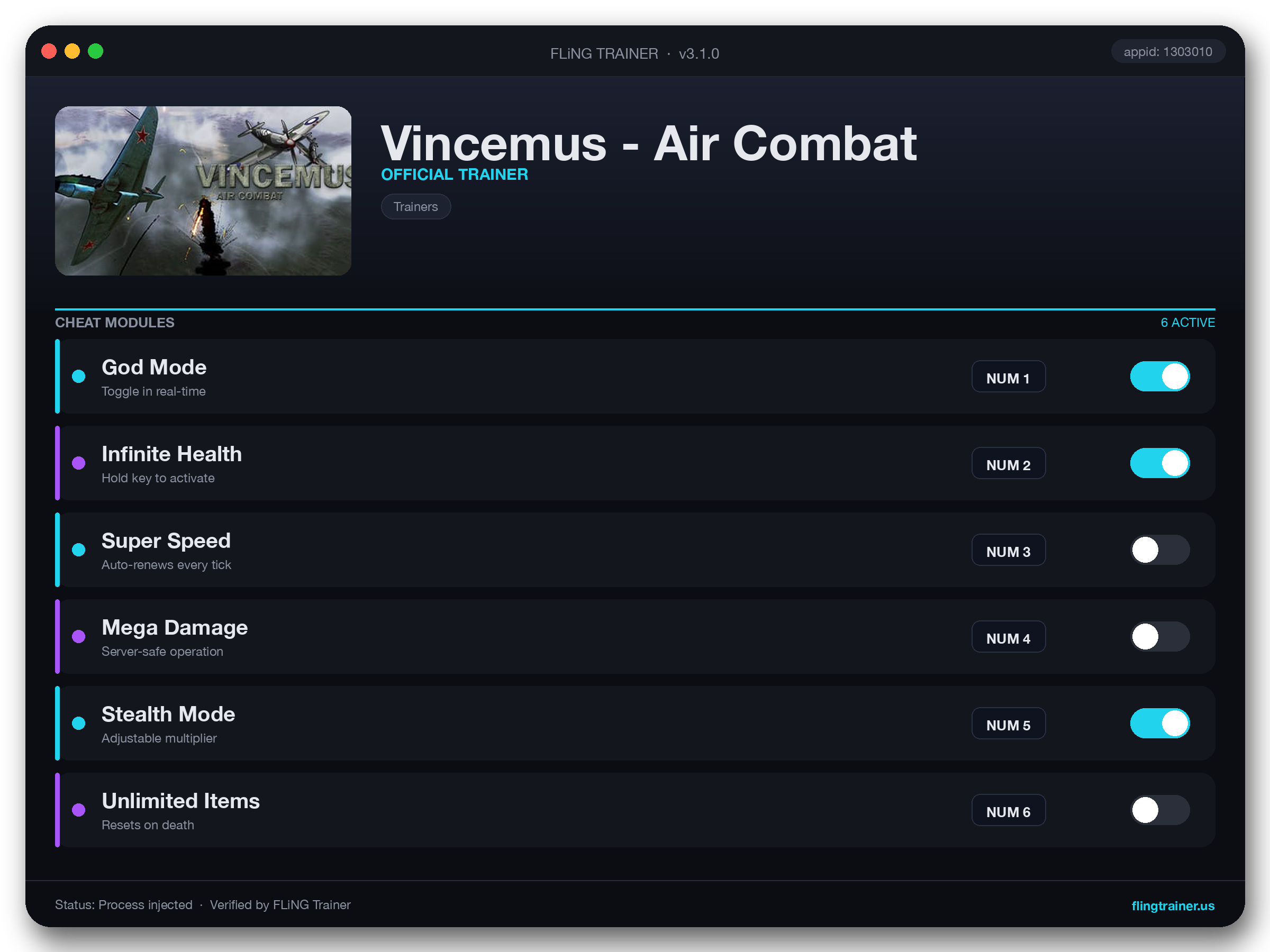 Vincemus - Air Combat Trainer interface