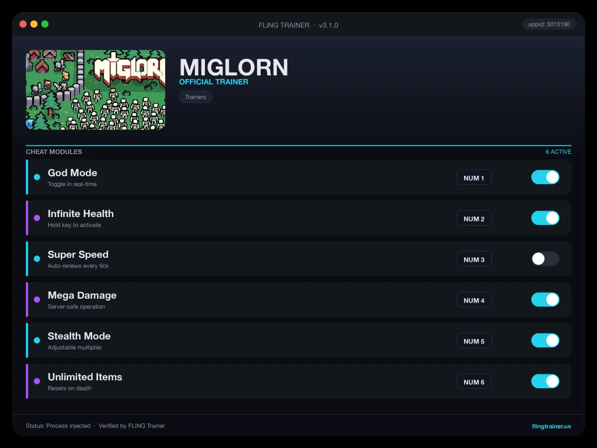 MIGLORN Trainer interface