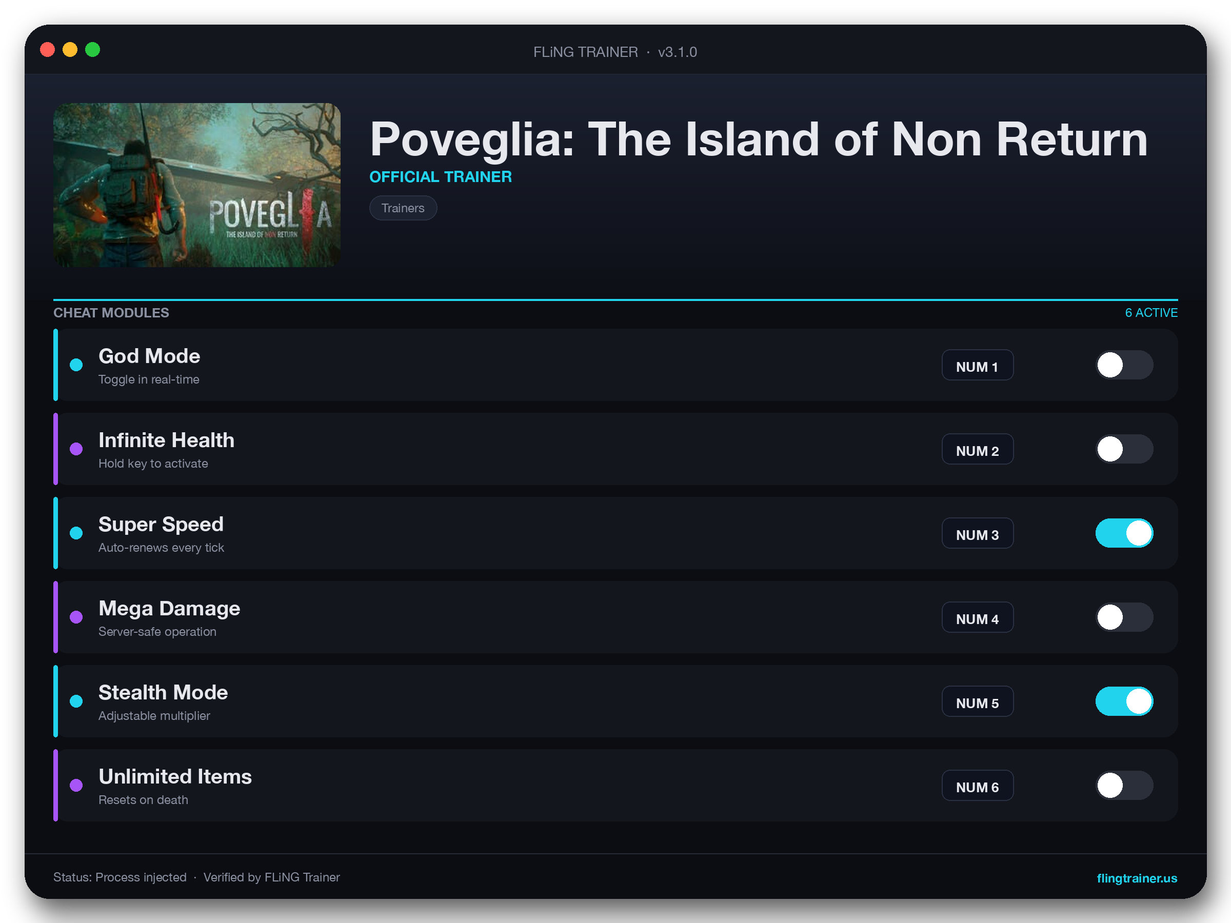 Poveglia: The Island of Non Return Trainer interface