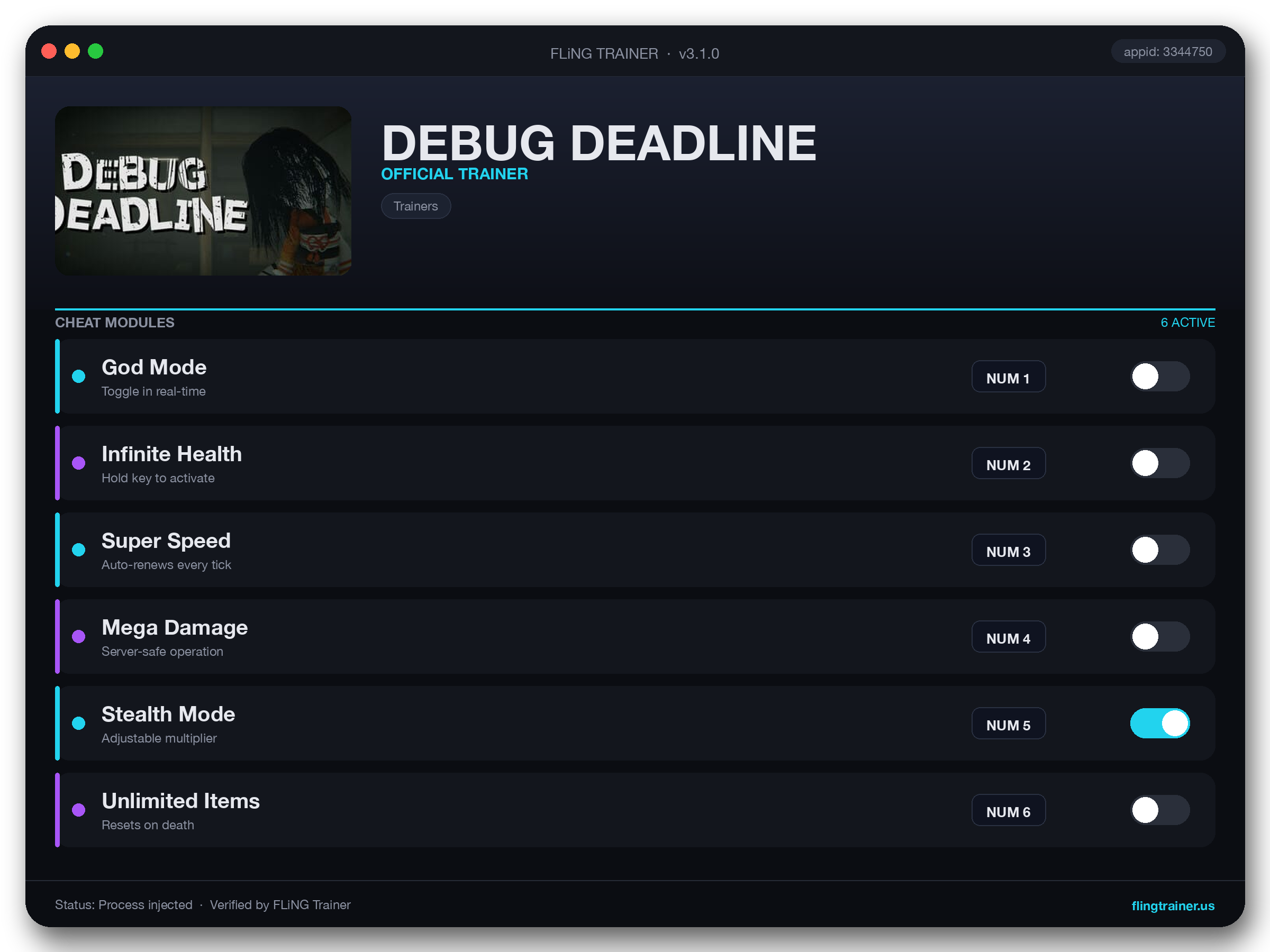 DEBUG DEADLINE Trainer interface