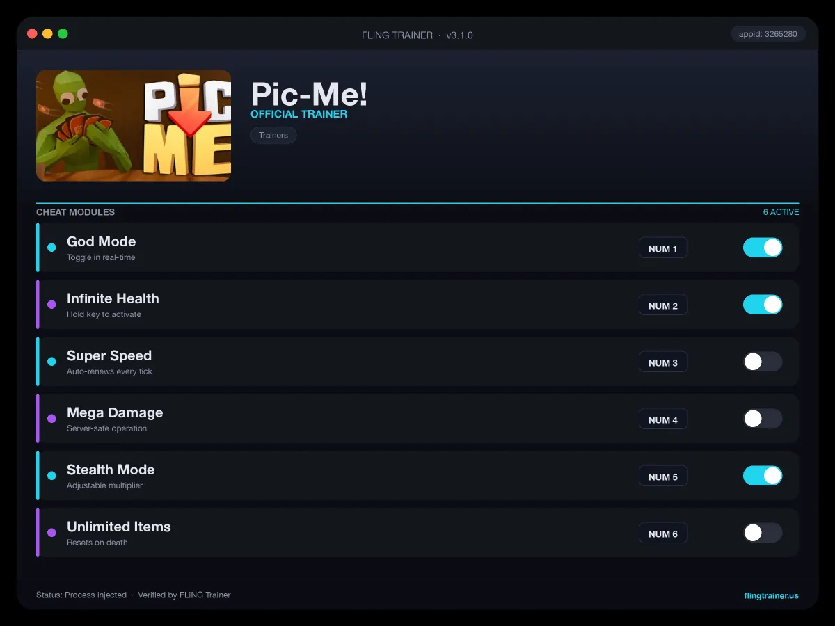 Pic-Me! Trainer interface