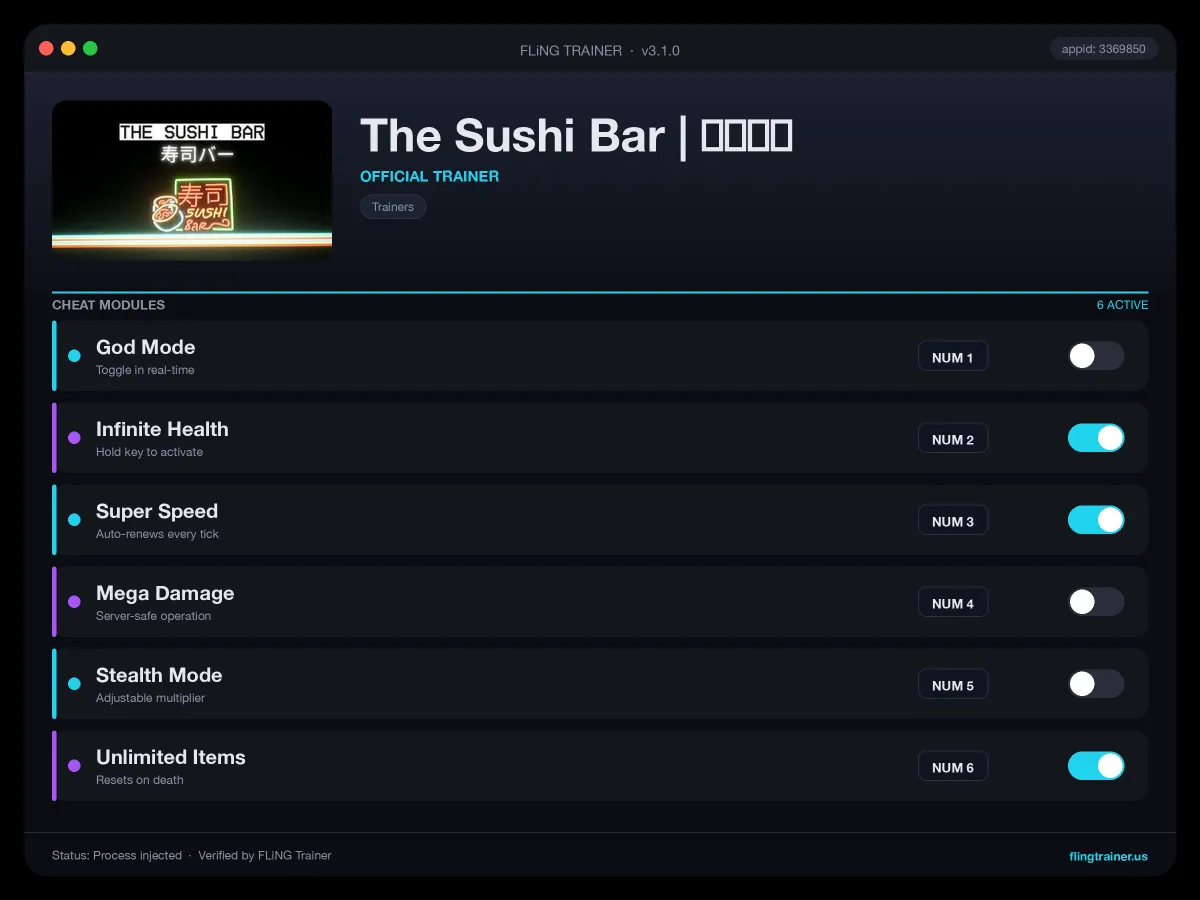 The Sushi Bar | 寿司バー Trainer interface