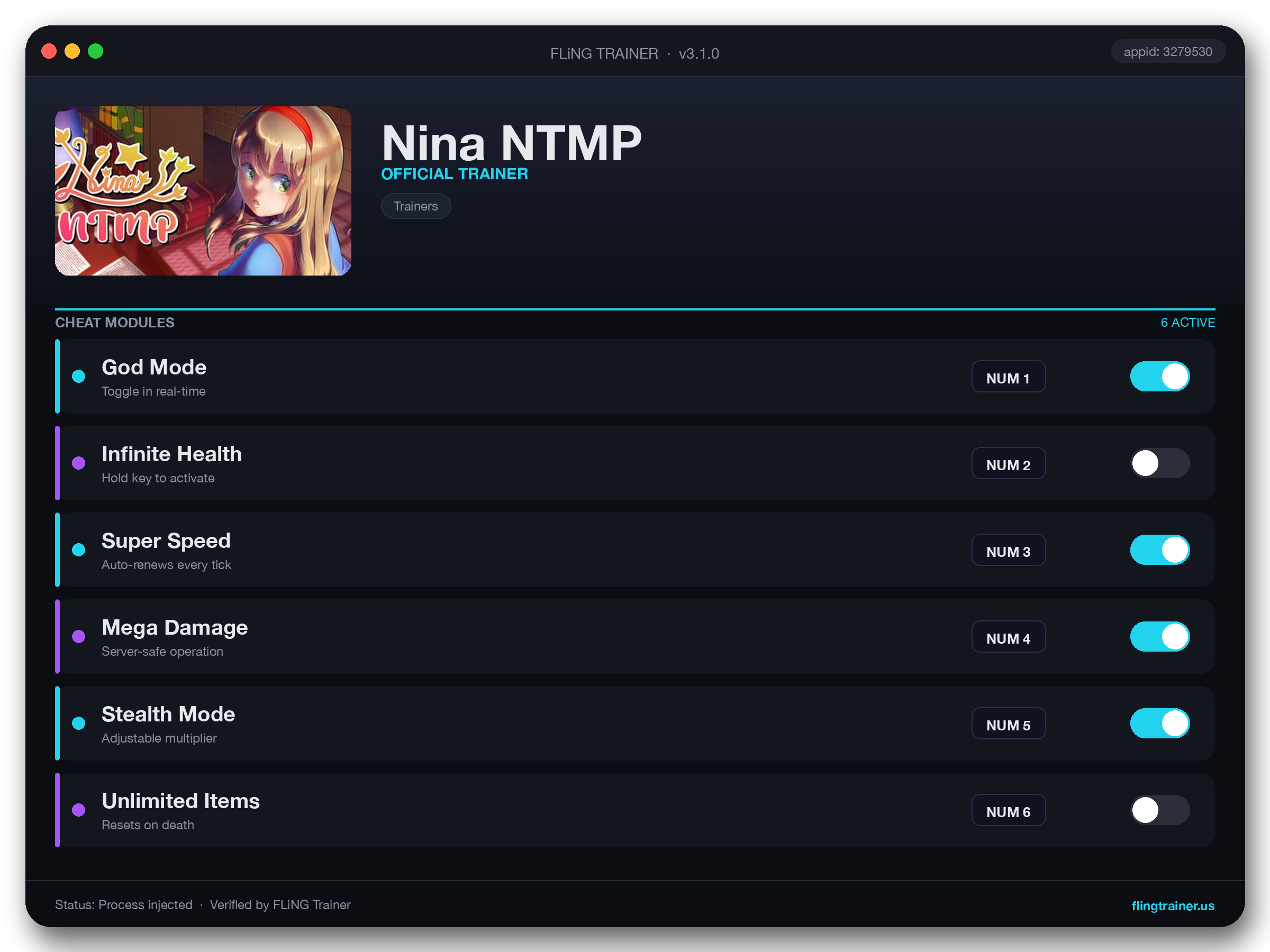 Nina NTMP Trainer interface