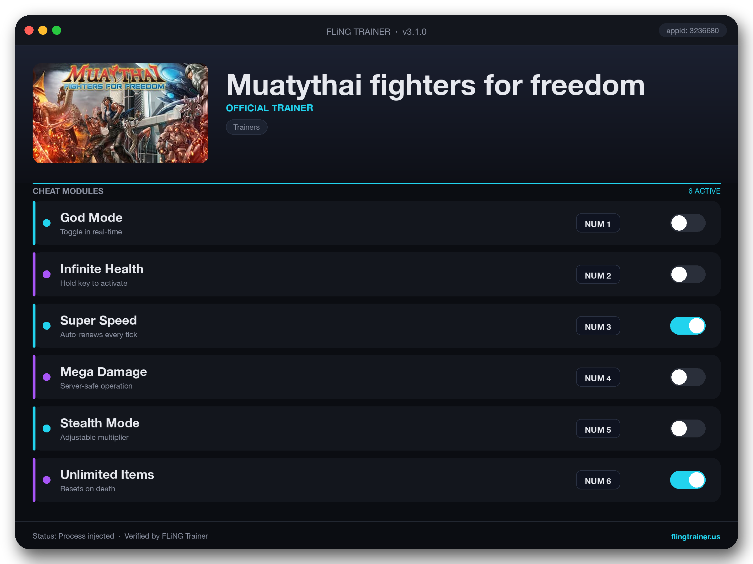 Muatythai fighters for freedom Trainer interface