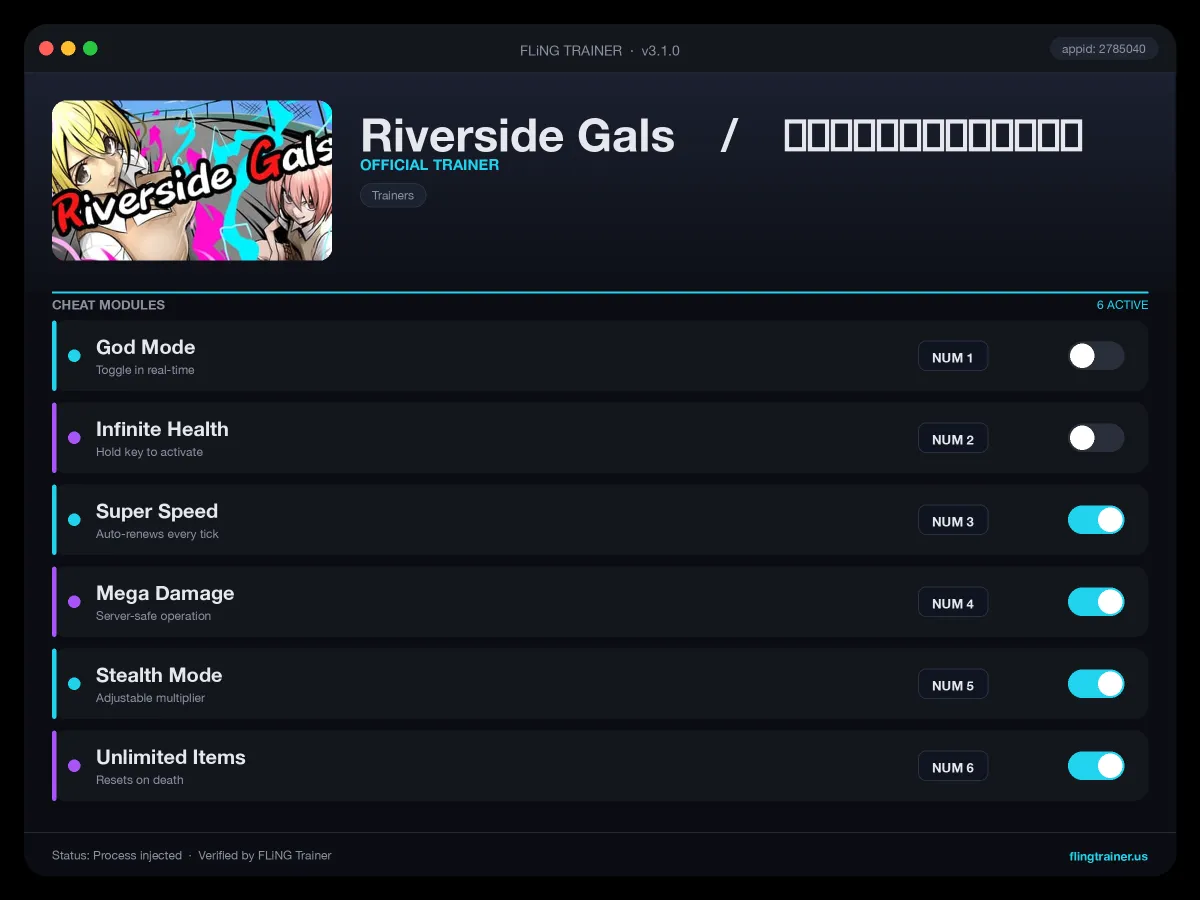 Riverside Gals / 大乱闘リバーサイドギャルズ Trainer interface