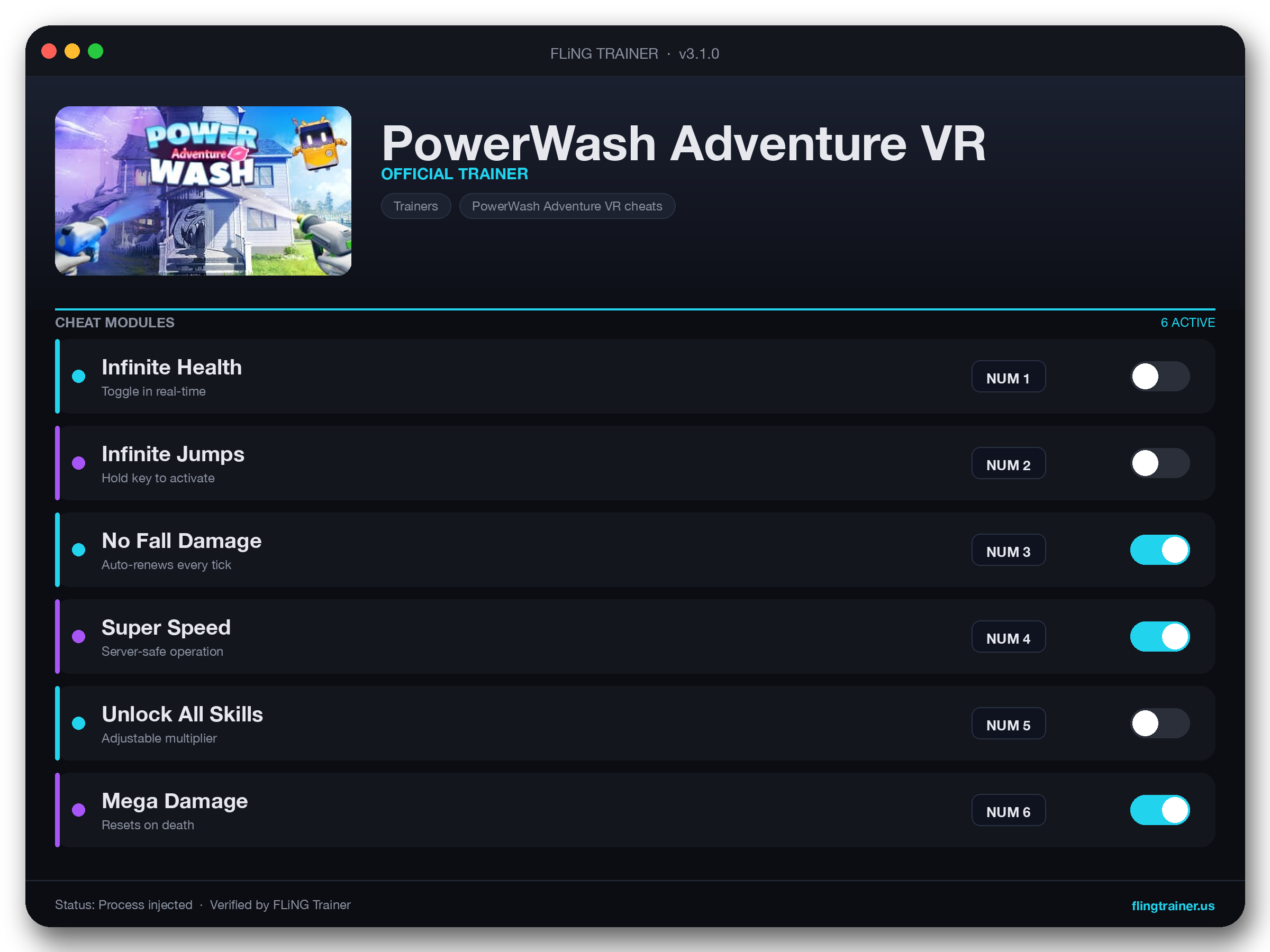 PowerWash Adventure VR Trainer interface