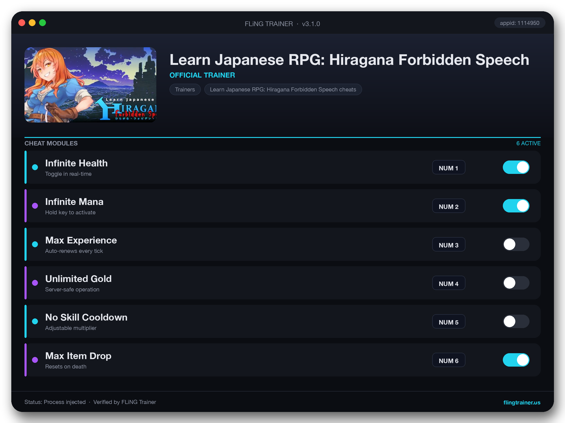 Learn Japanese RPG: Hiragana Forbidden Speech Trainer interface