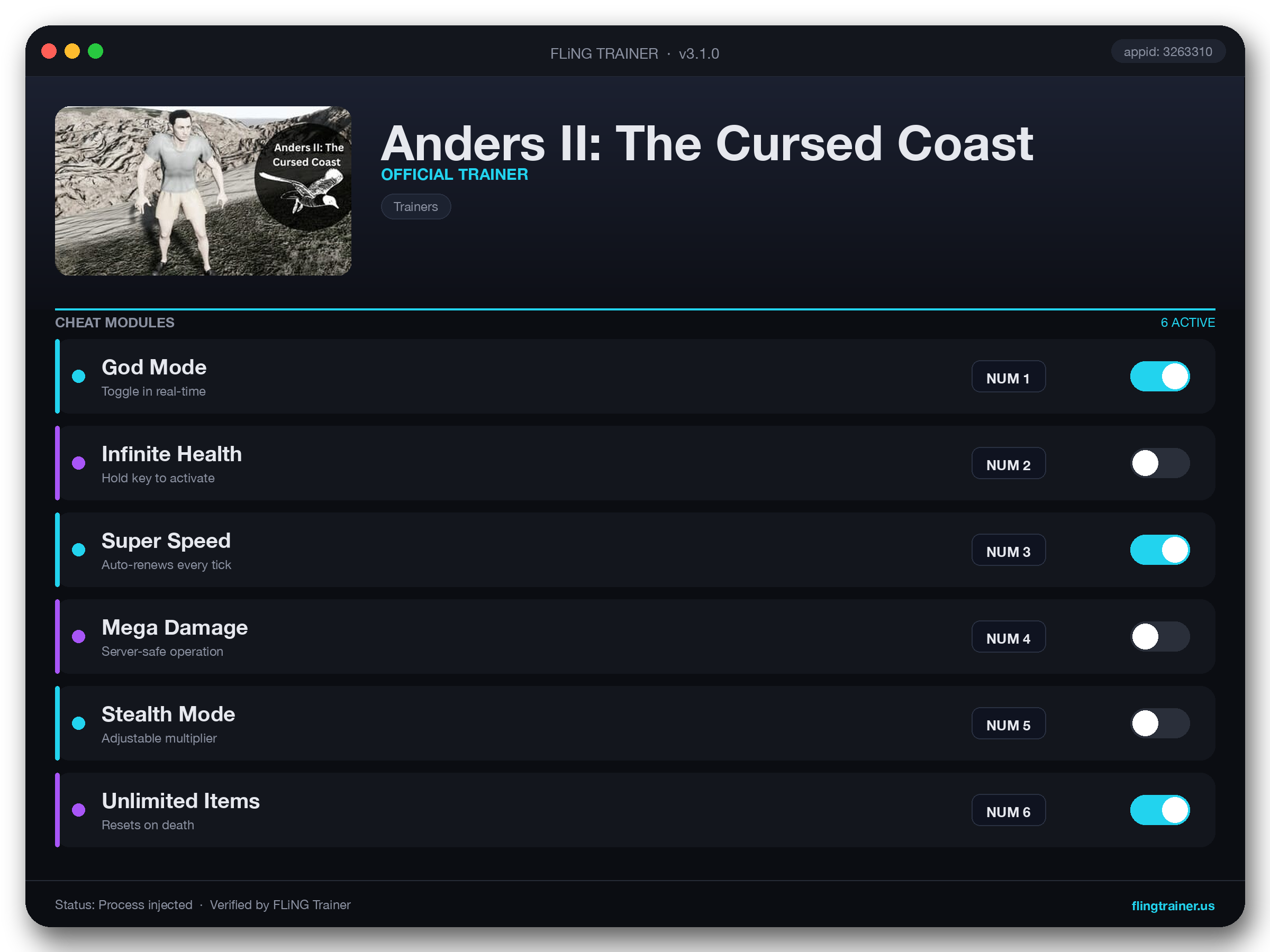 Anders II: The Cursed Coast Trainer interface