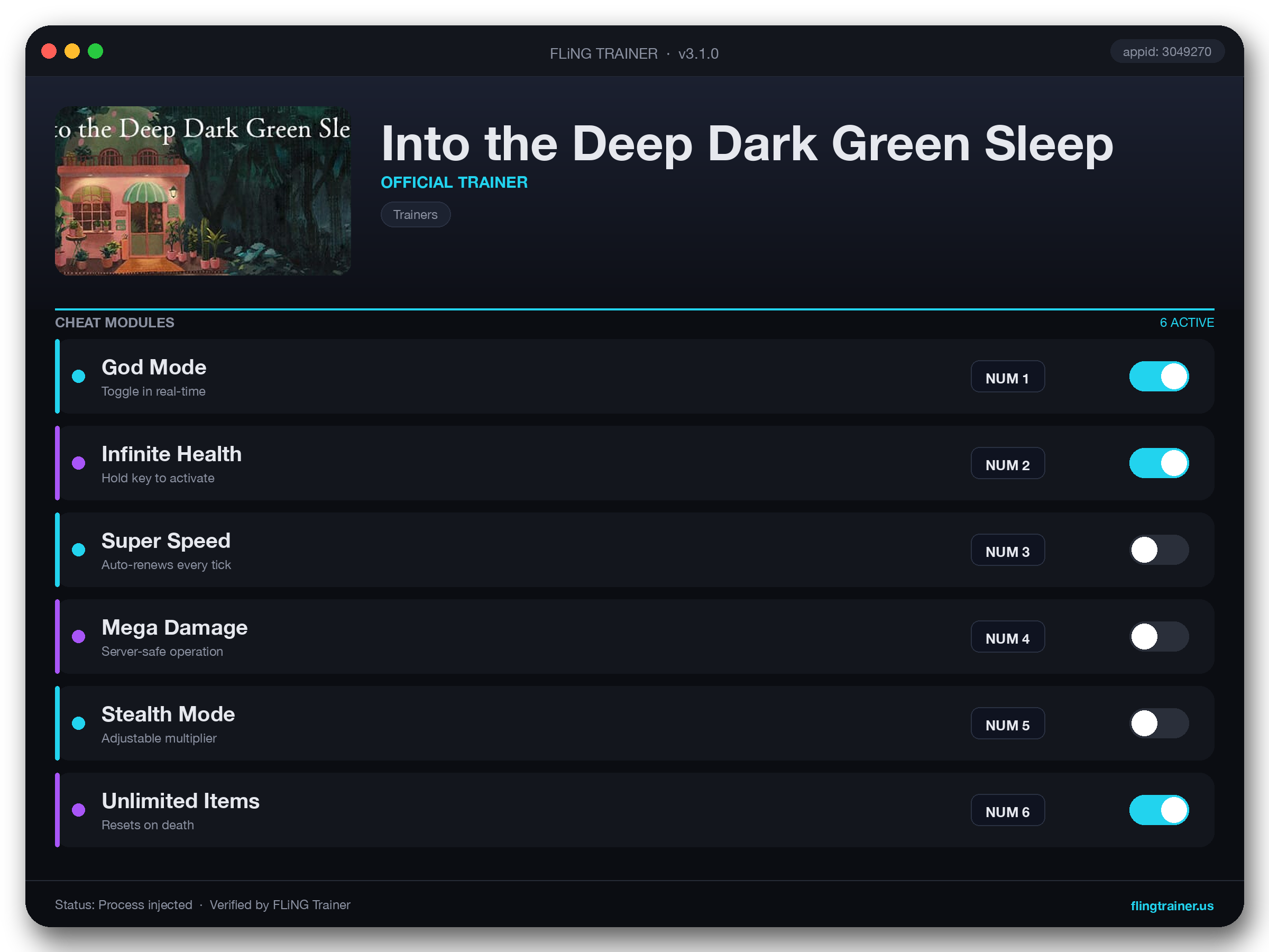 ­Into the Deep Dark Green Sleep Trainer interface
