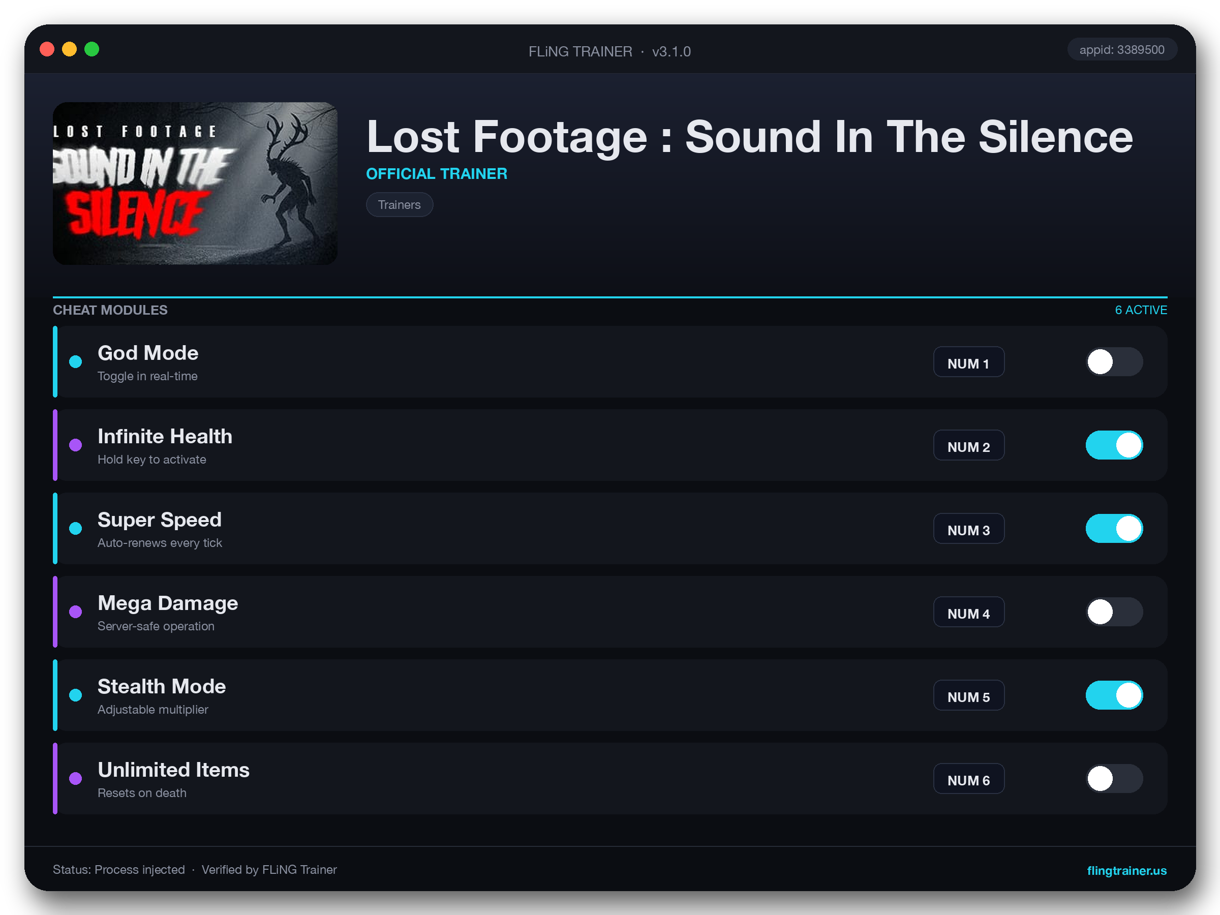Lost Footage : Sound In The Silence Trainer interface