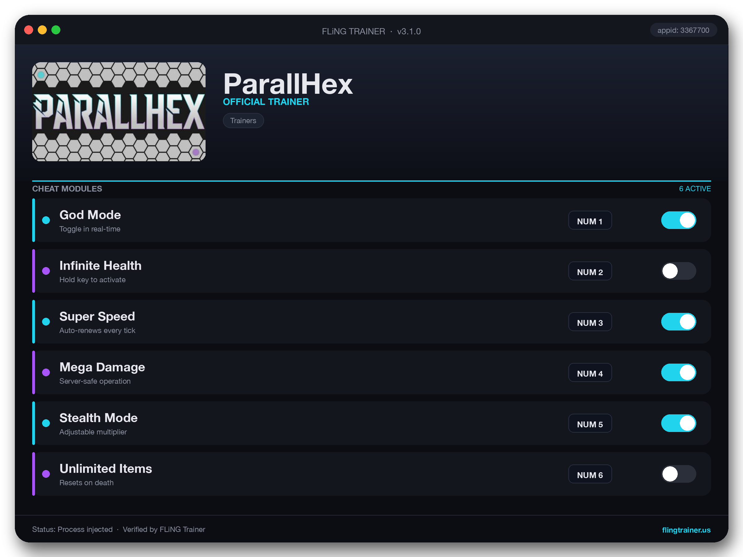 ParallHex Trainer interface