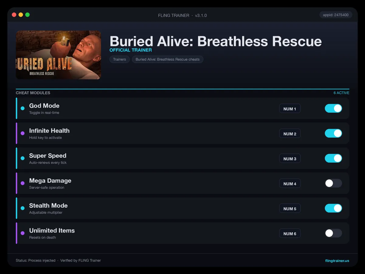 Buried Alive: Breathless Rescue Trainer interface