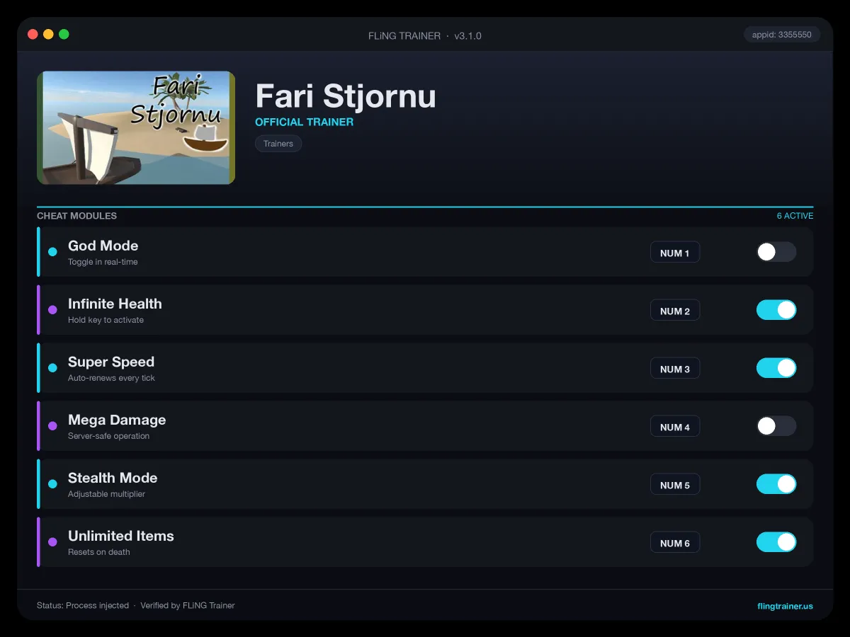 Fari Stjornu Trainer interface