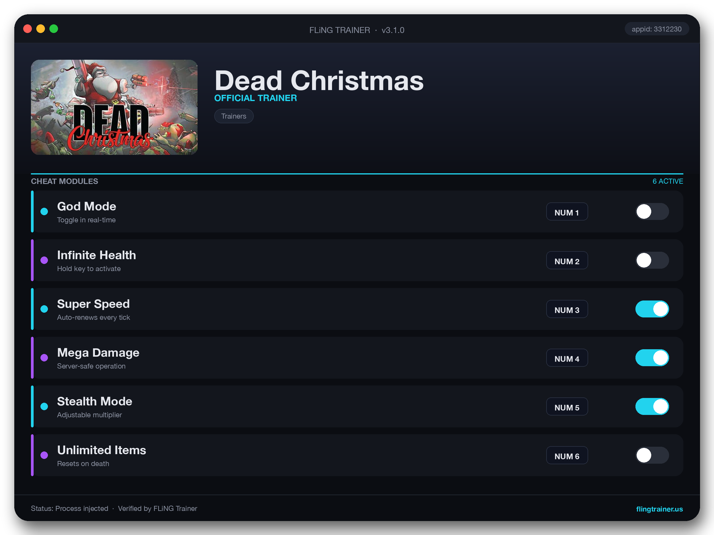 Dead Christmas Trainer interface