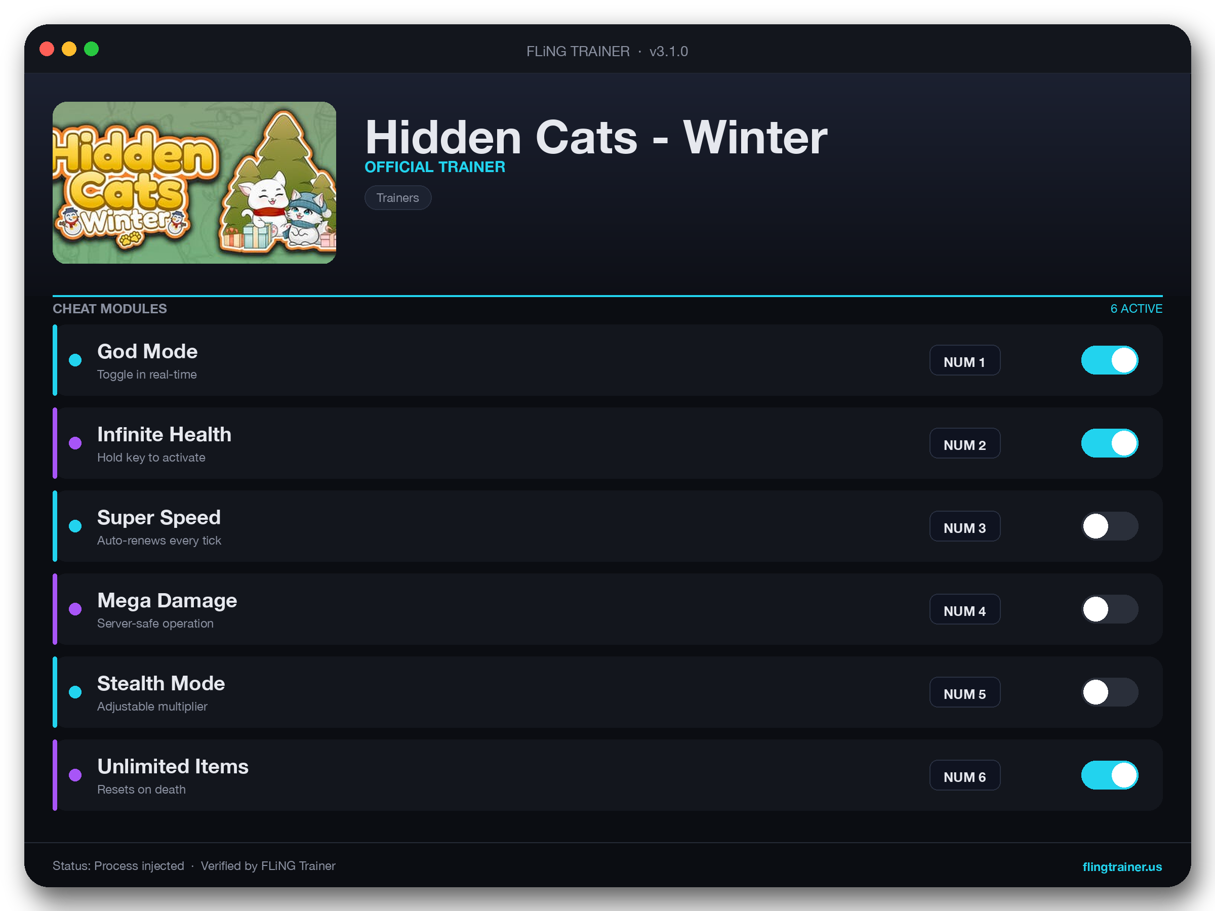 Hidden Cats - Winter Trainer interface