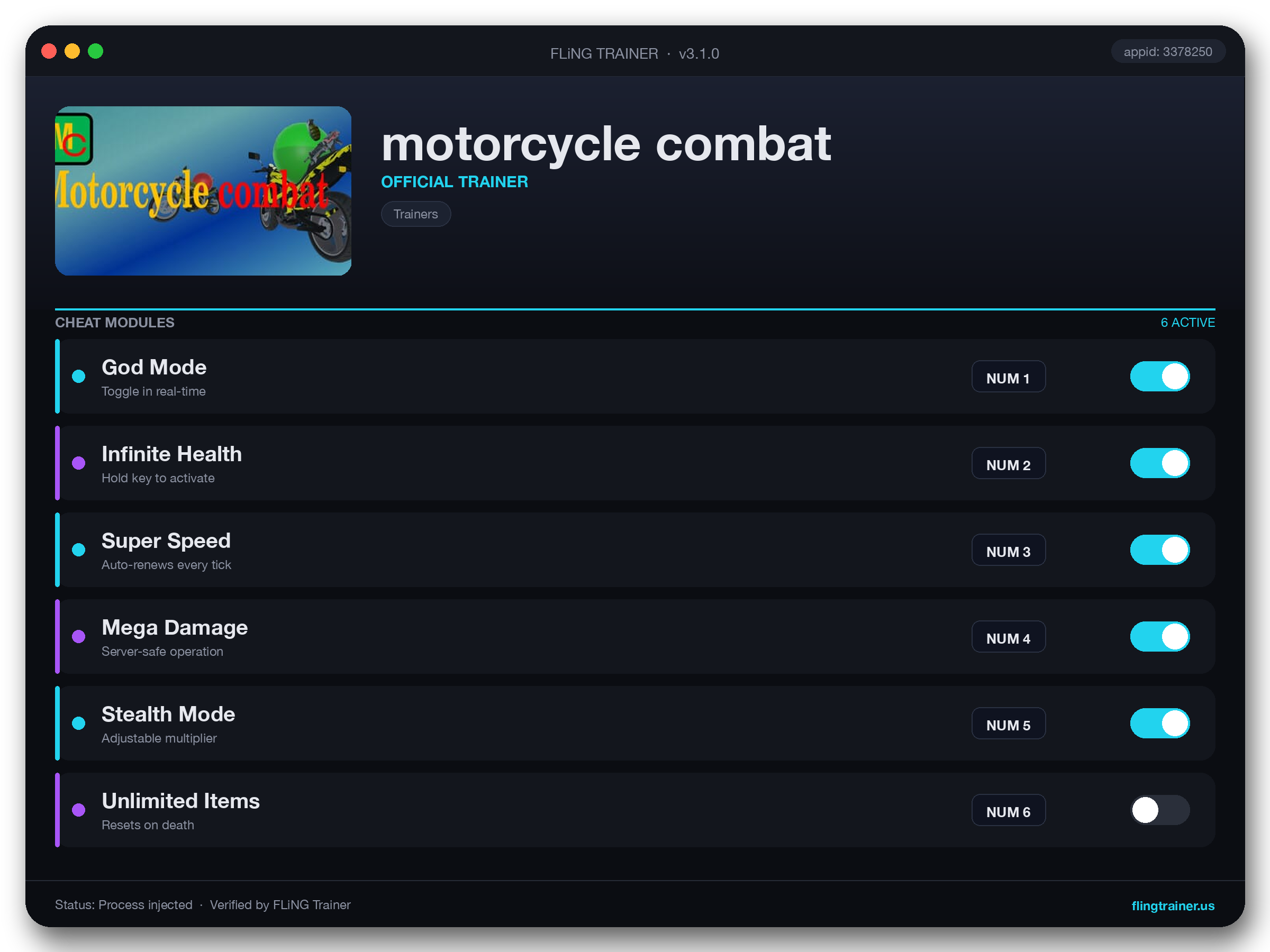 motorcycle combat Trainer interface