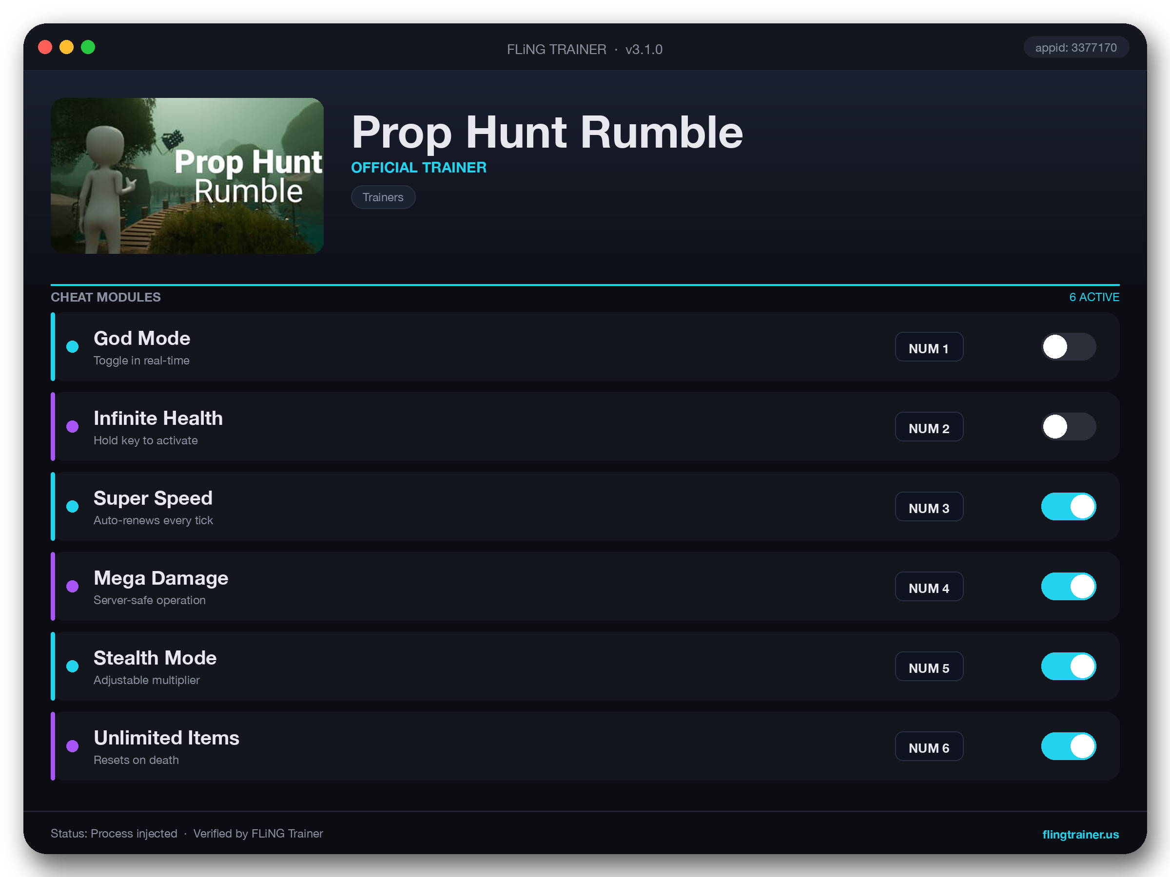 Prop Hunt Rumble Trainer interface