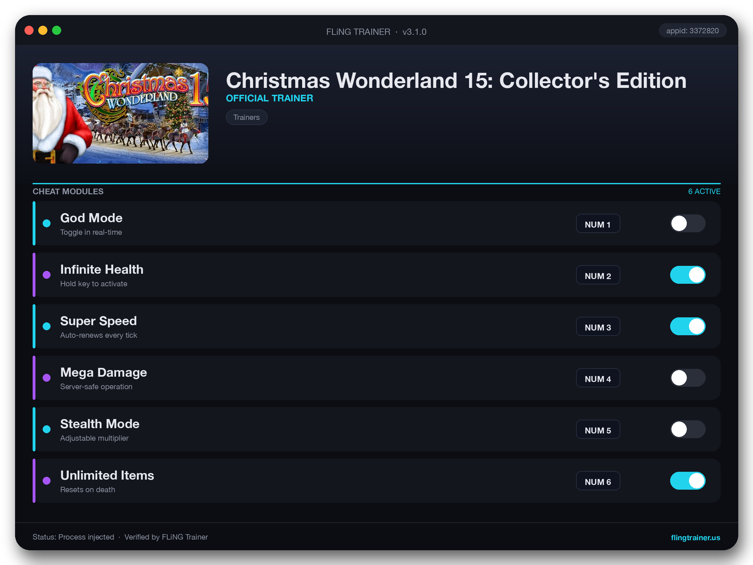 Christmas Wonderland 15: Collector's Edition Trainer interface