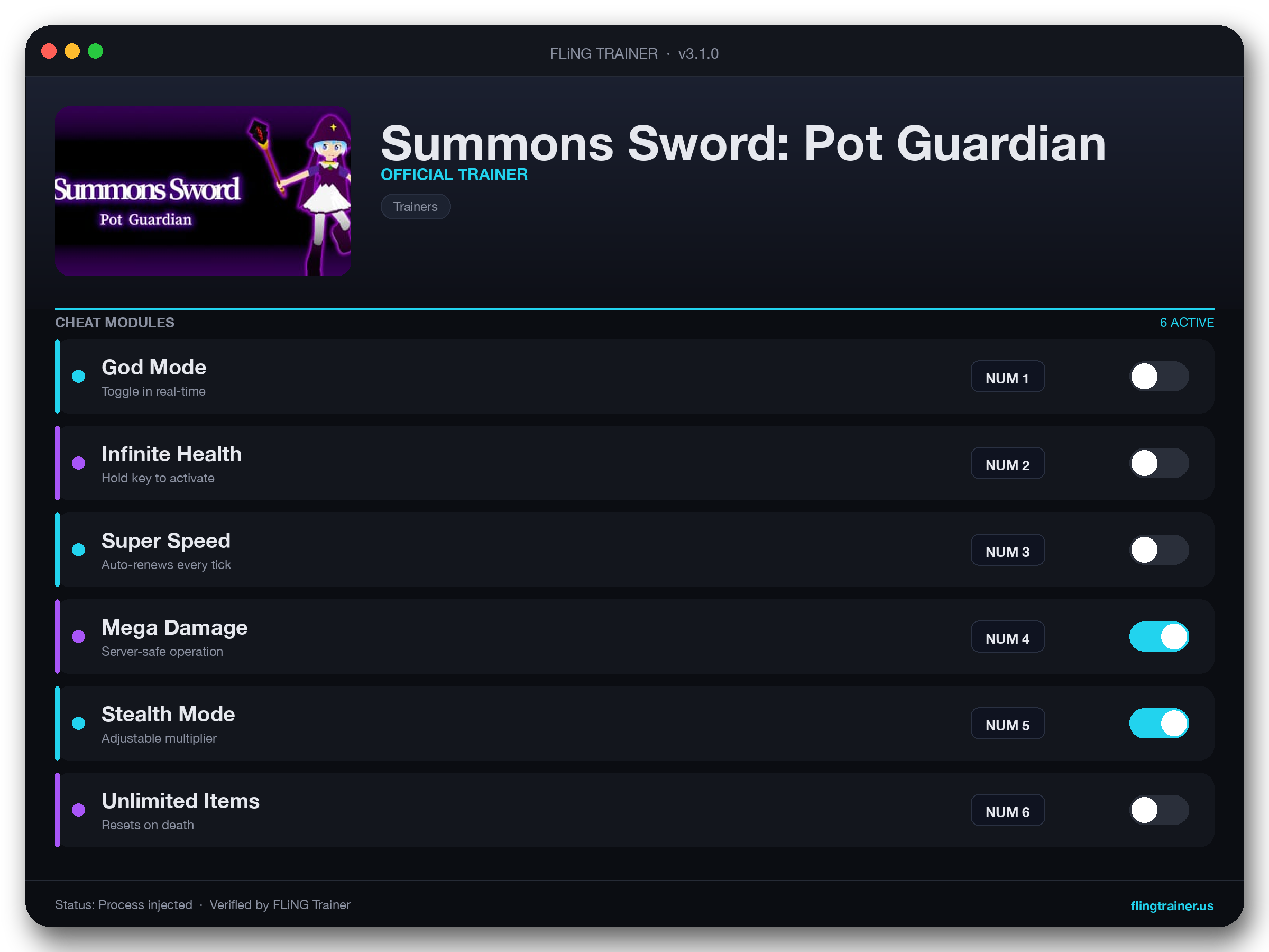 Summons Sword: Pot Guardian Trainer interface