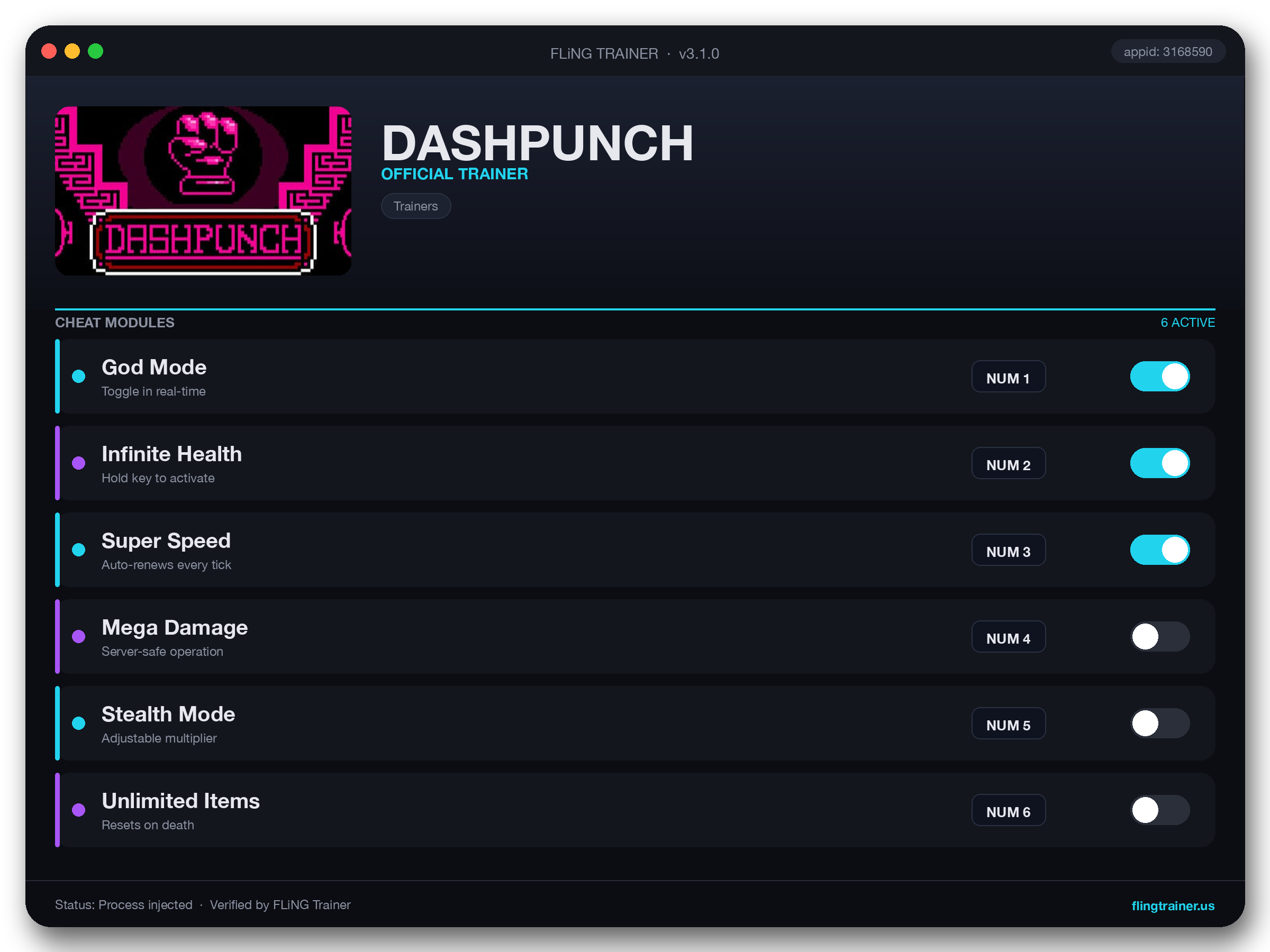 DASHPUNCH Trainer interface
