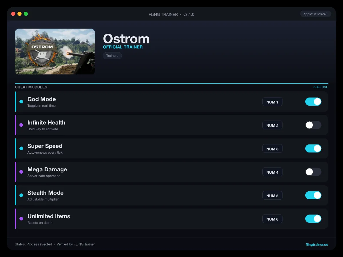 Ostrom Trainer interface