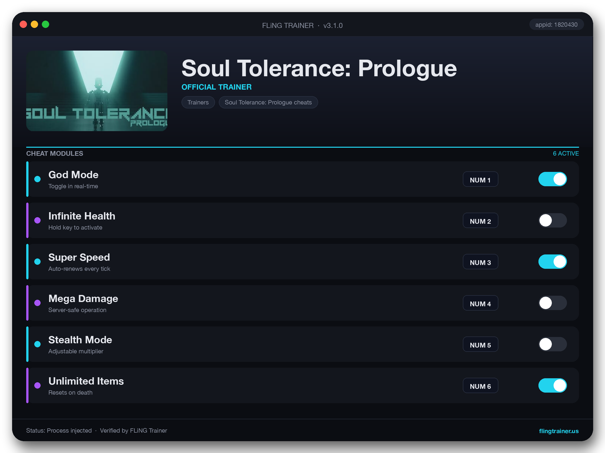 Soul Tolerance: Prologue Trainer interface