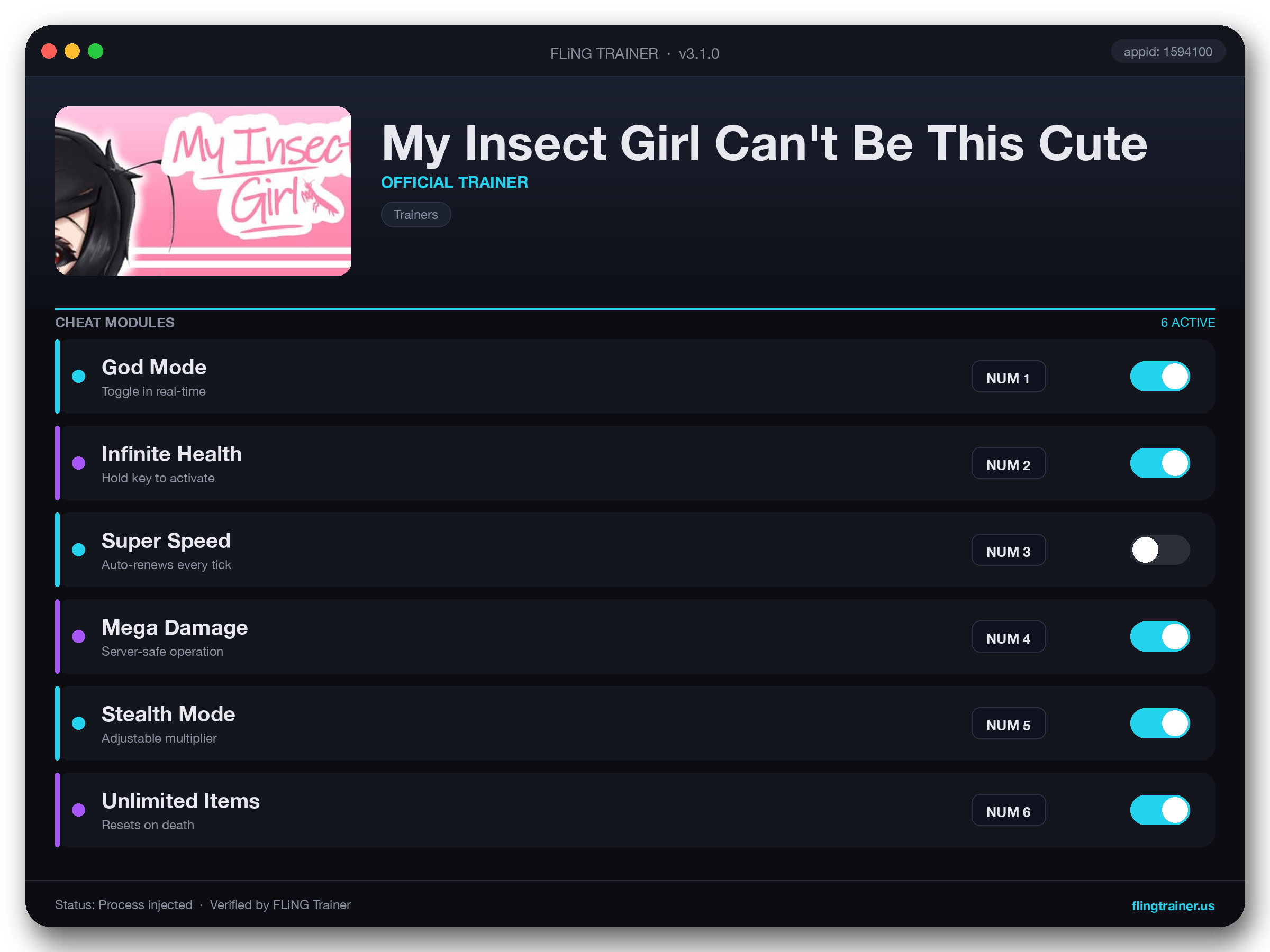 My Insect Girl Can't Be This Cute Trainer interface
