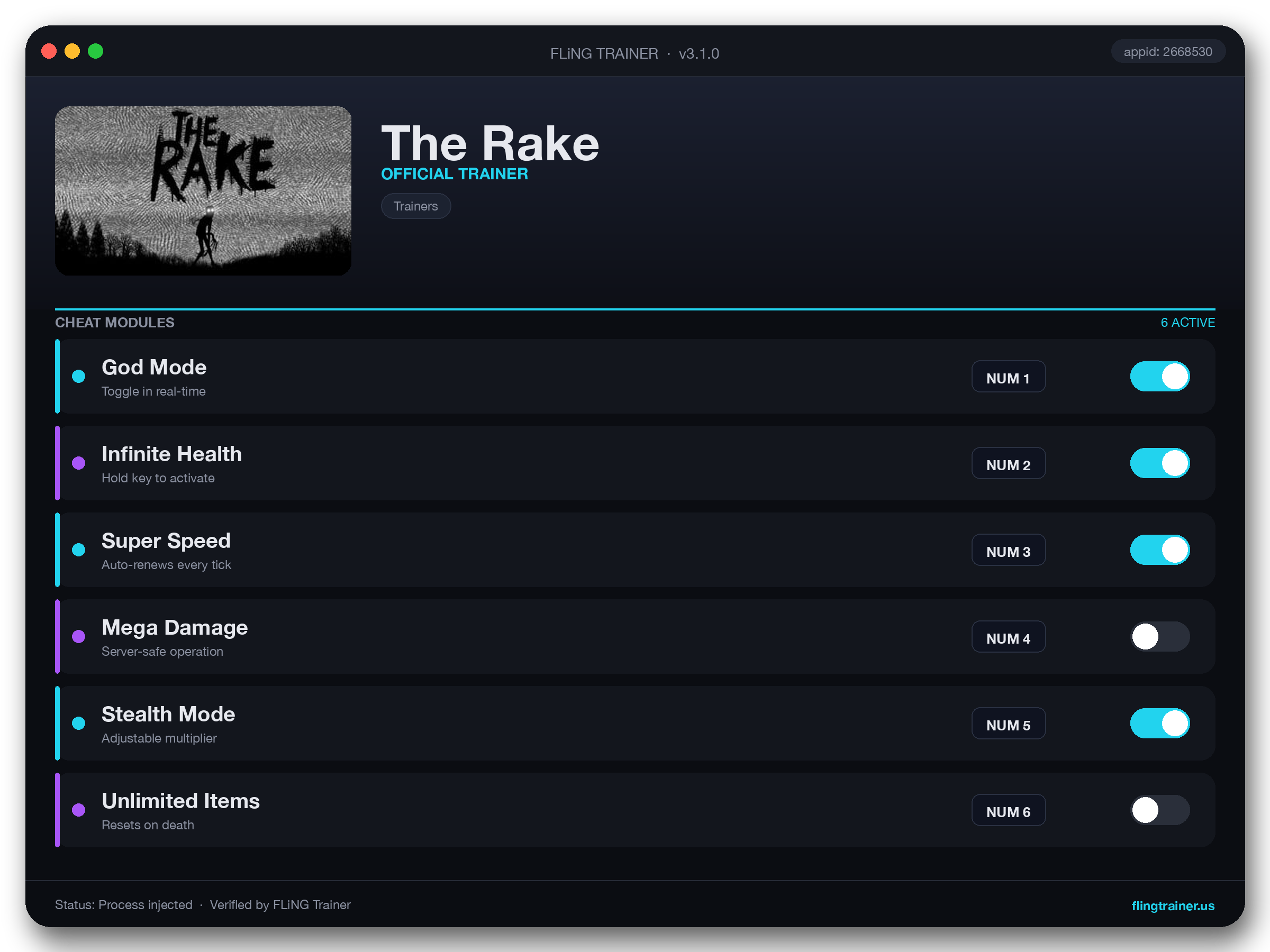The Rake Trainer interface