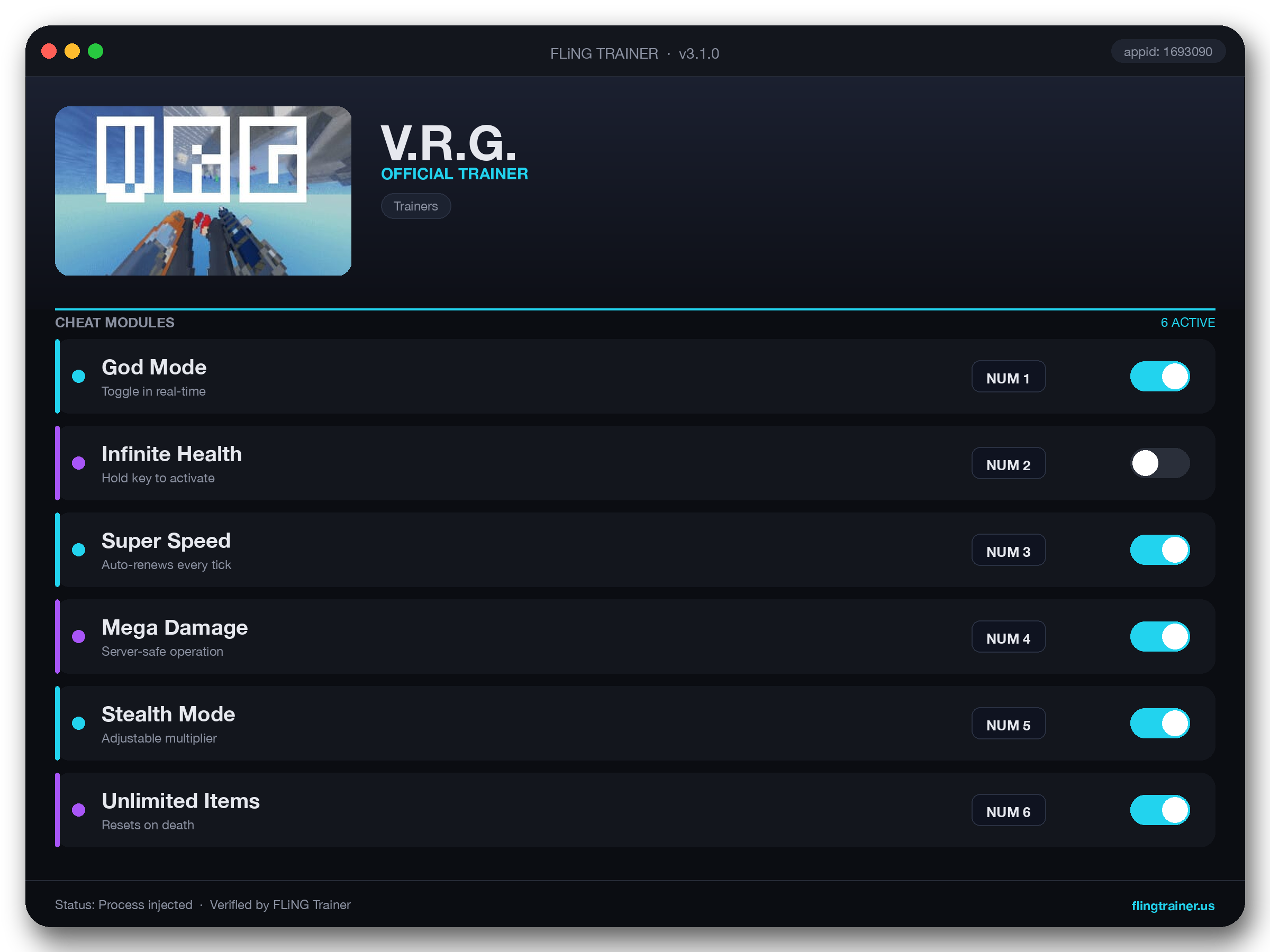 V.R.G. Trainer interface