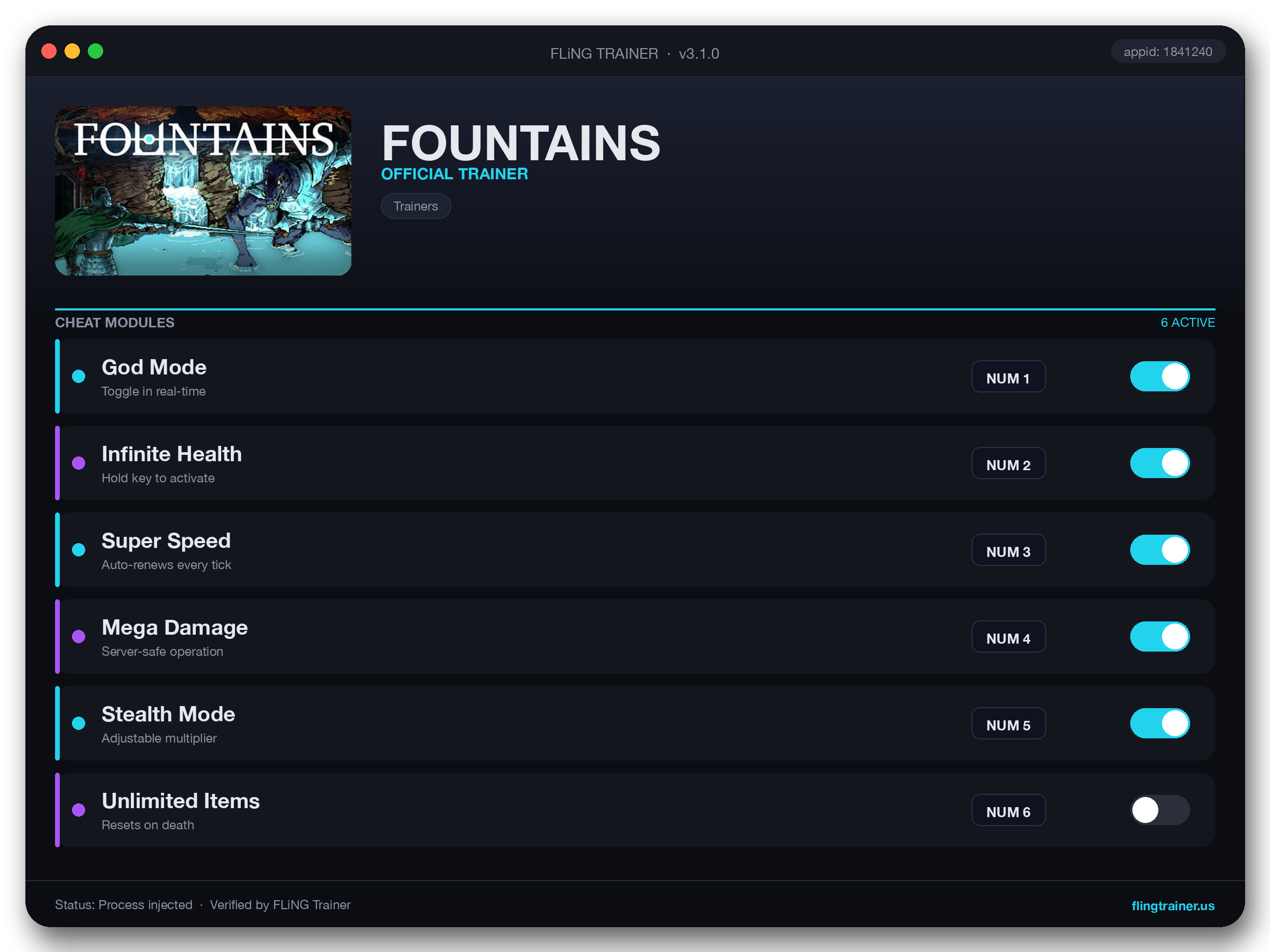 FOUNTAINS Trainer interface