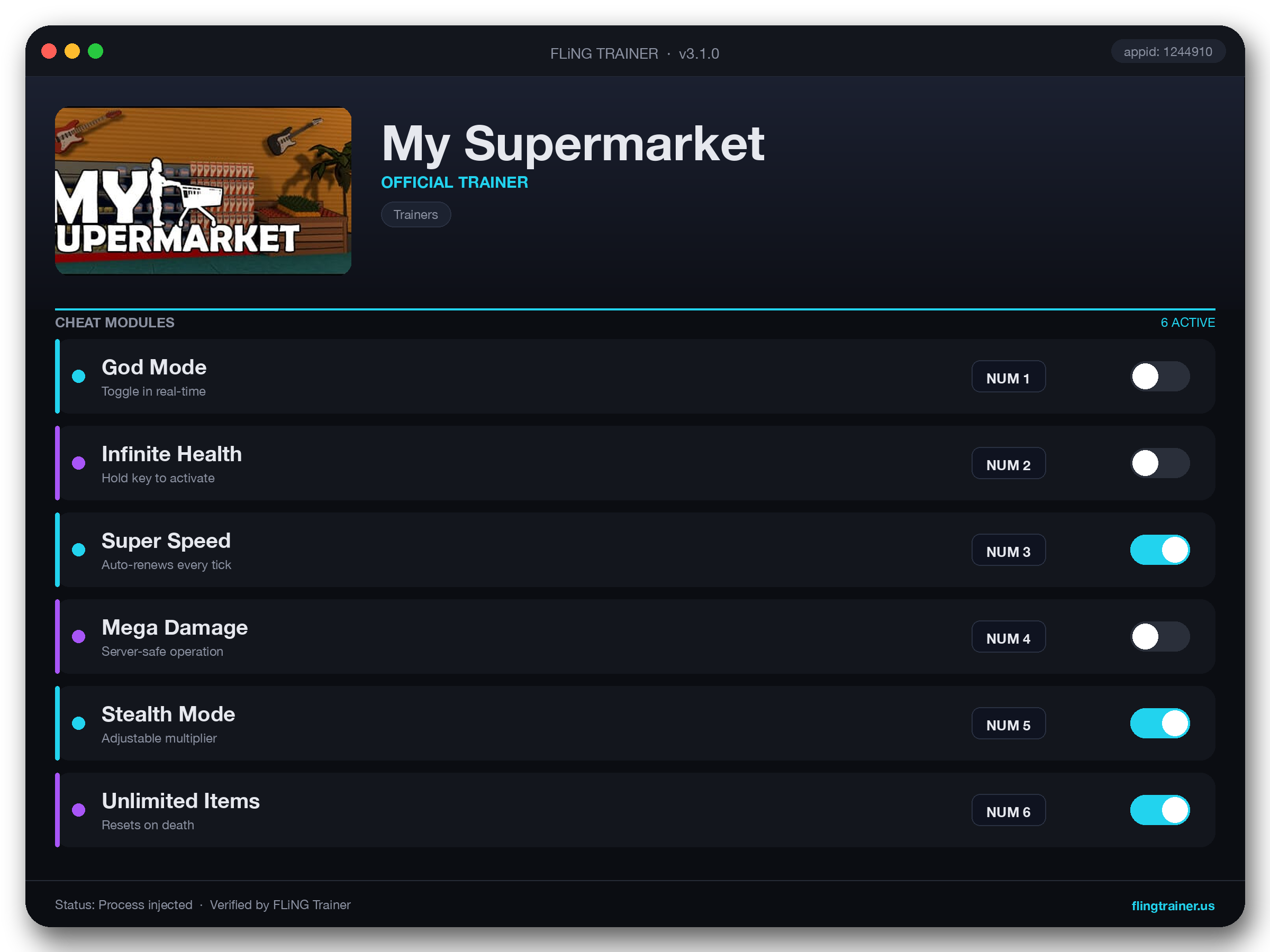 My Supermarket Trainer interface
