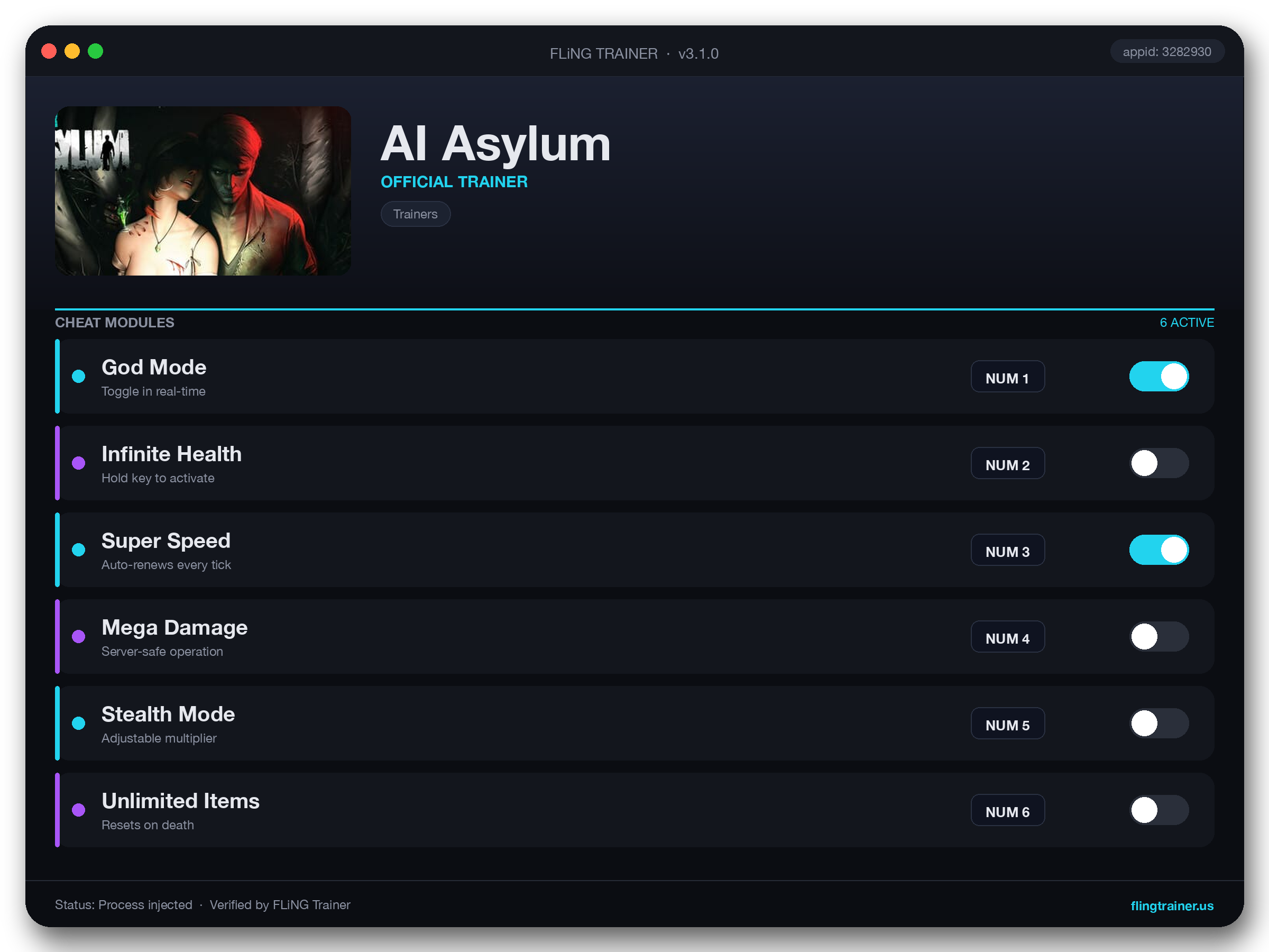 AI Asylum Trainer interface
