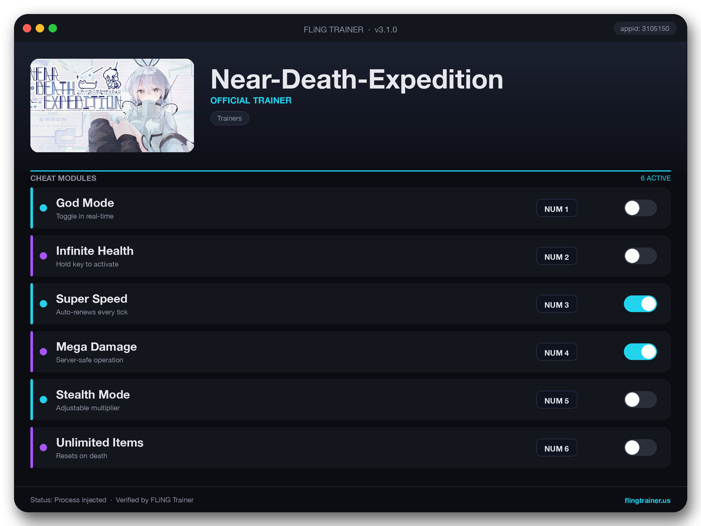 Near-Death-Expedition Trainer interface