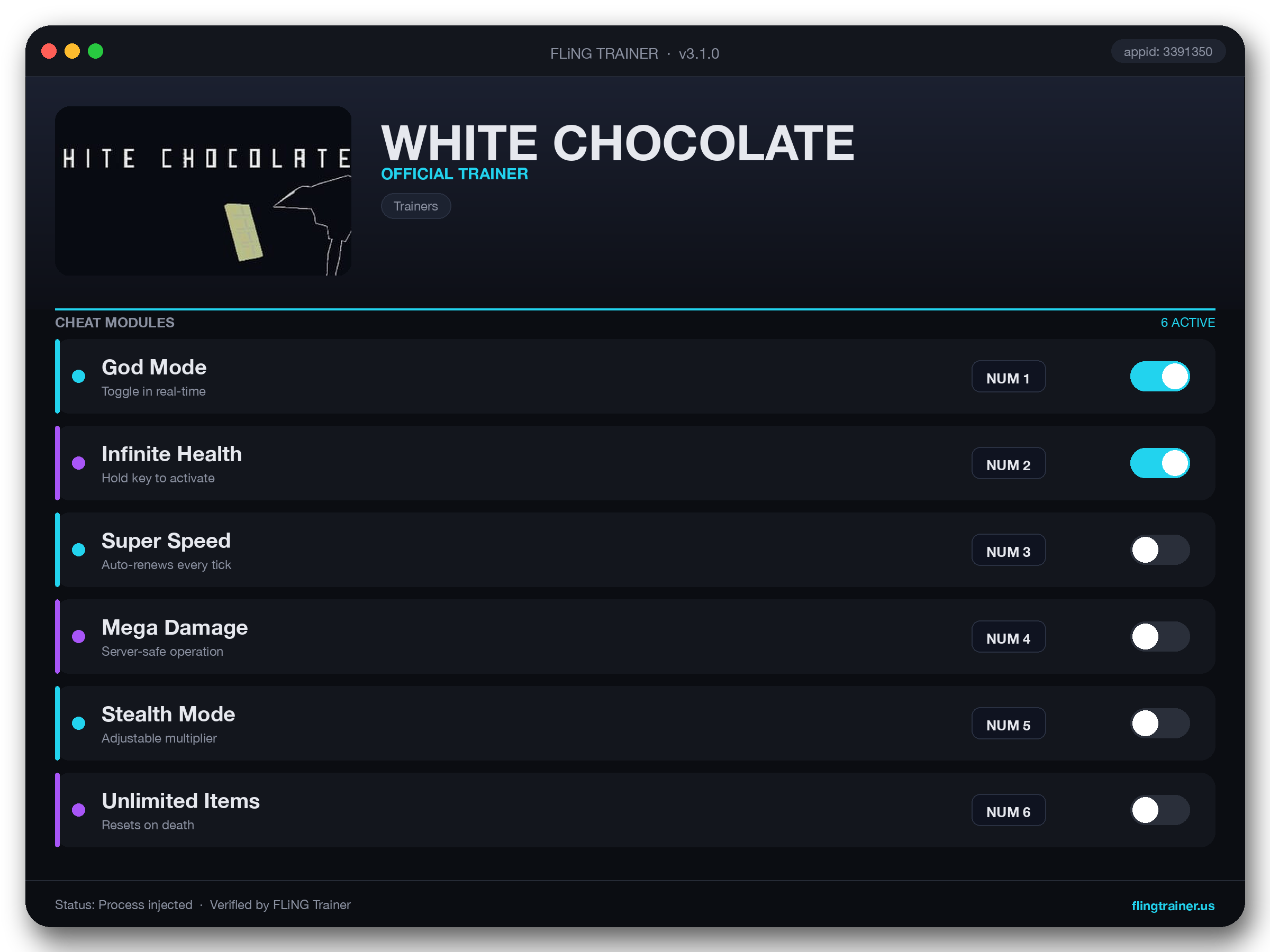 WHITE CHOCOLATE Trainer interface