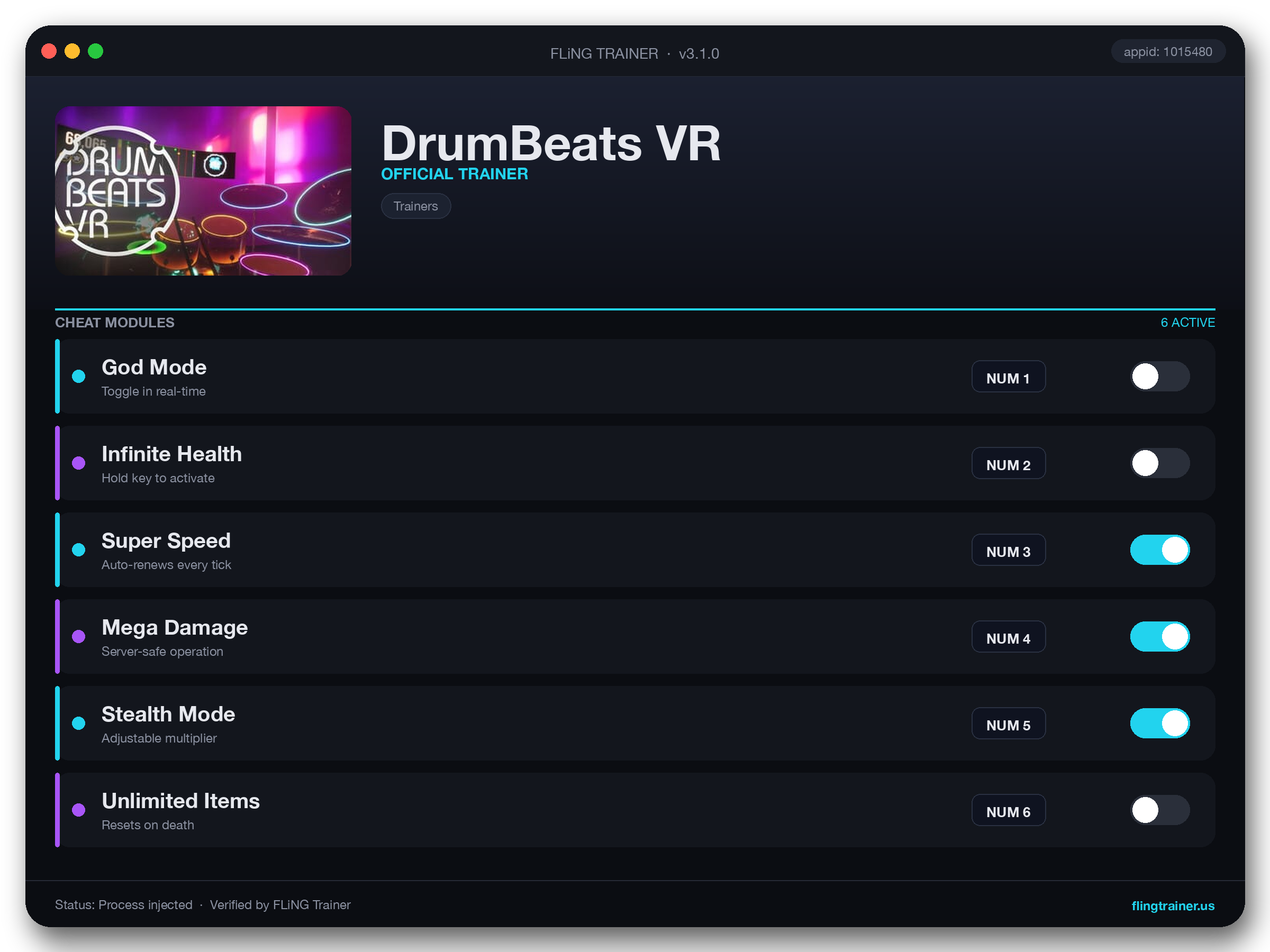 DrumBeats VR Trainer interface